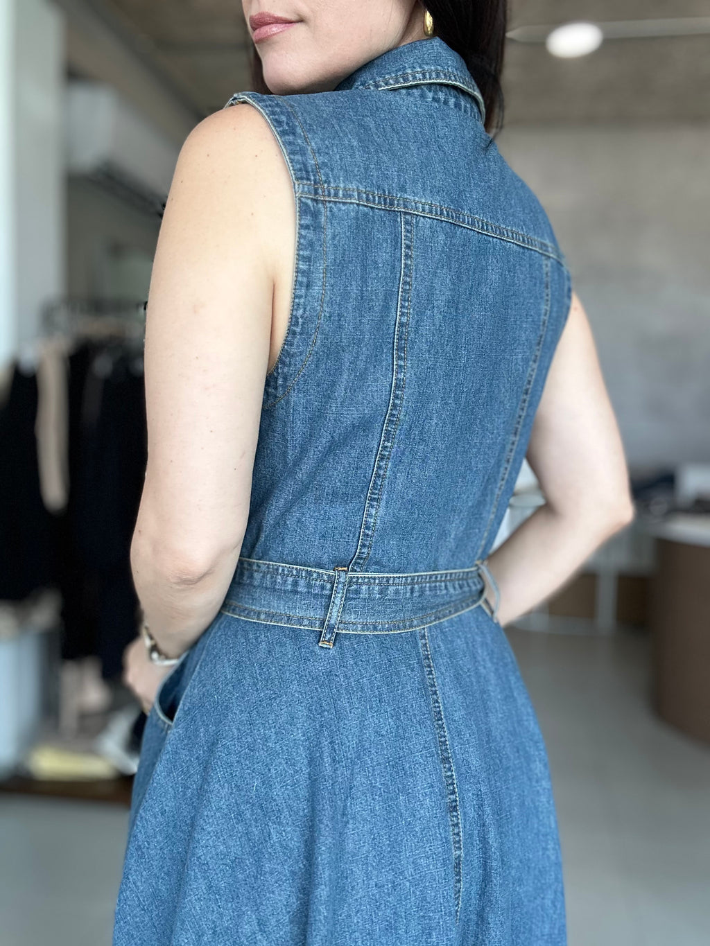 High Low Denim Dress