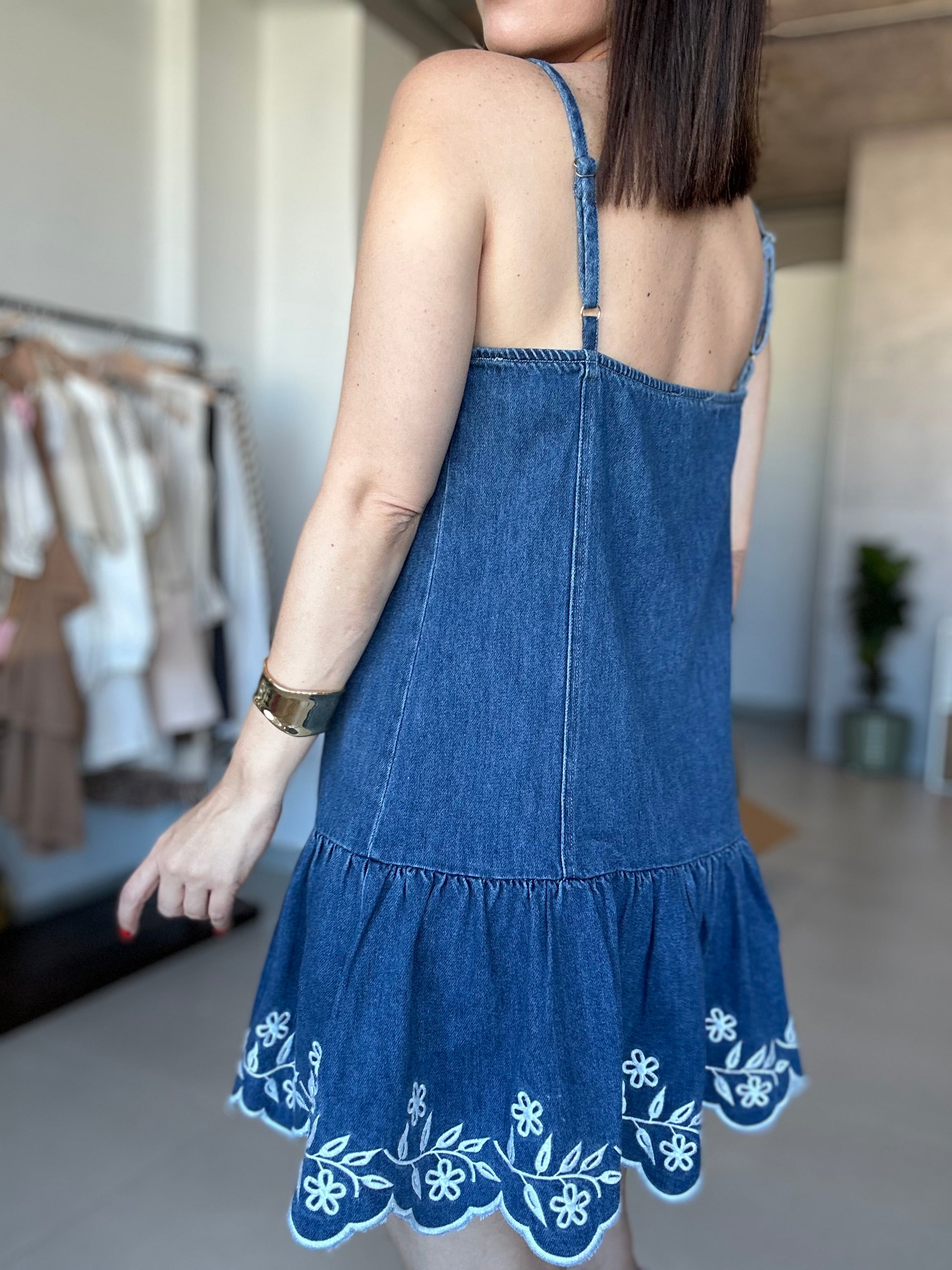 Embroidered Boxy Dress