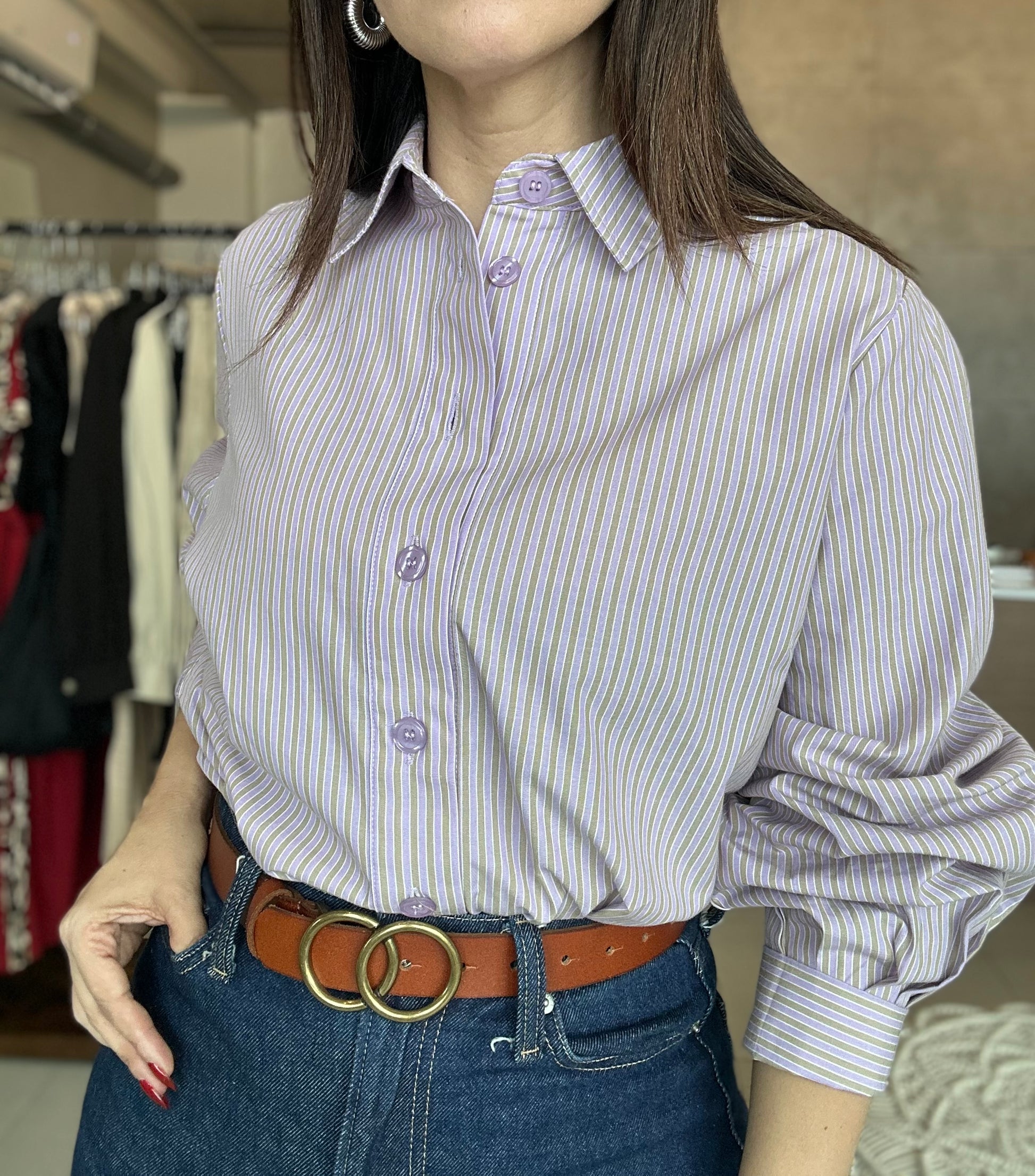 Lavander/Taupe Blouse