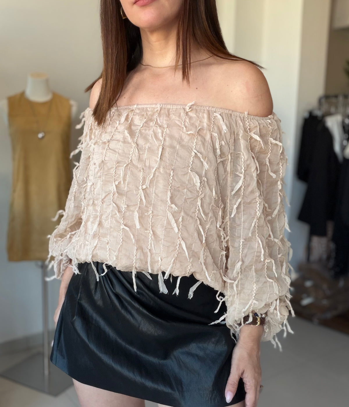 Chiffon Frayed Blouse
