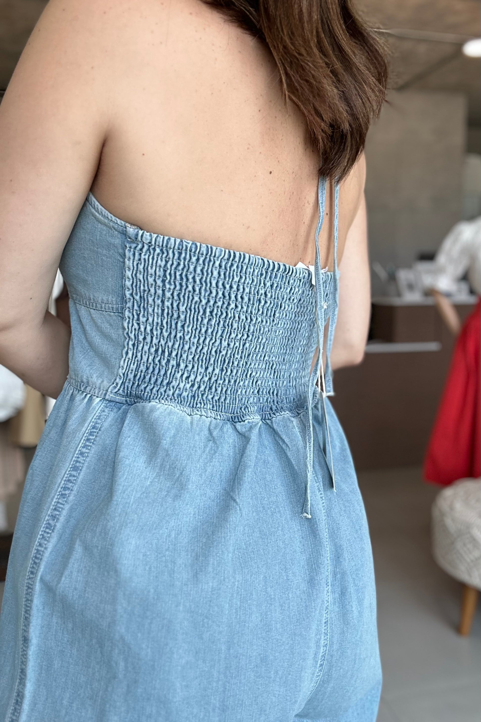 Halter denim Jumpsuit