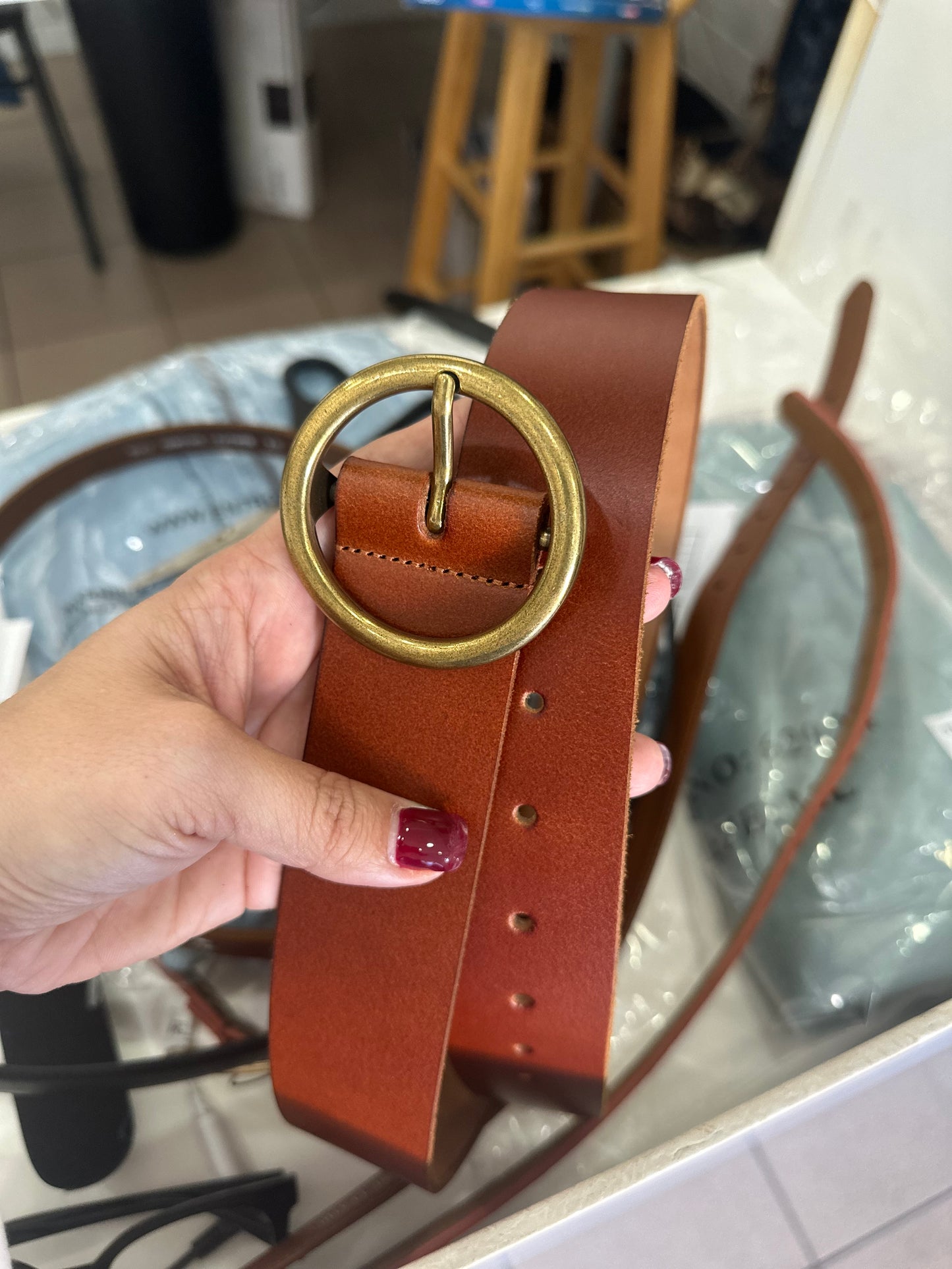 1.5 Brown Leather Belt