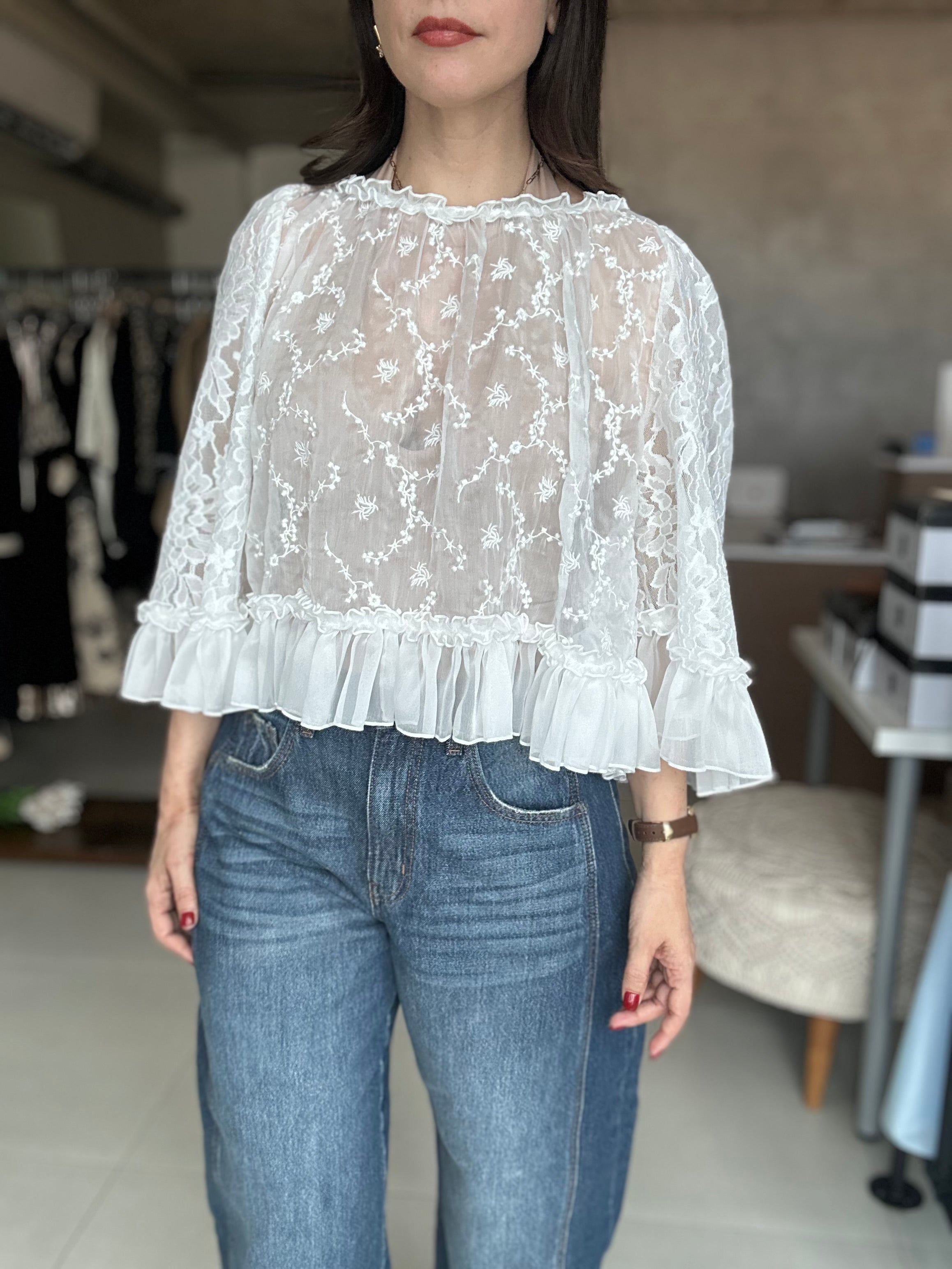 Cape Lace Blouse