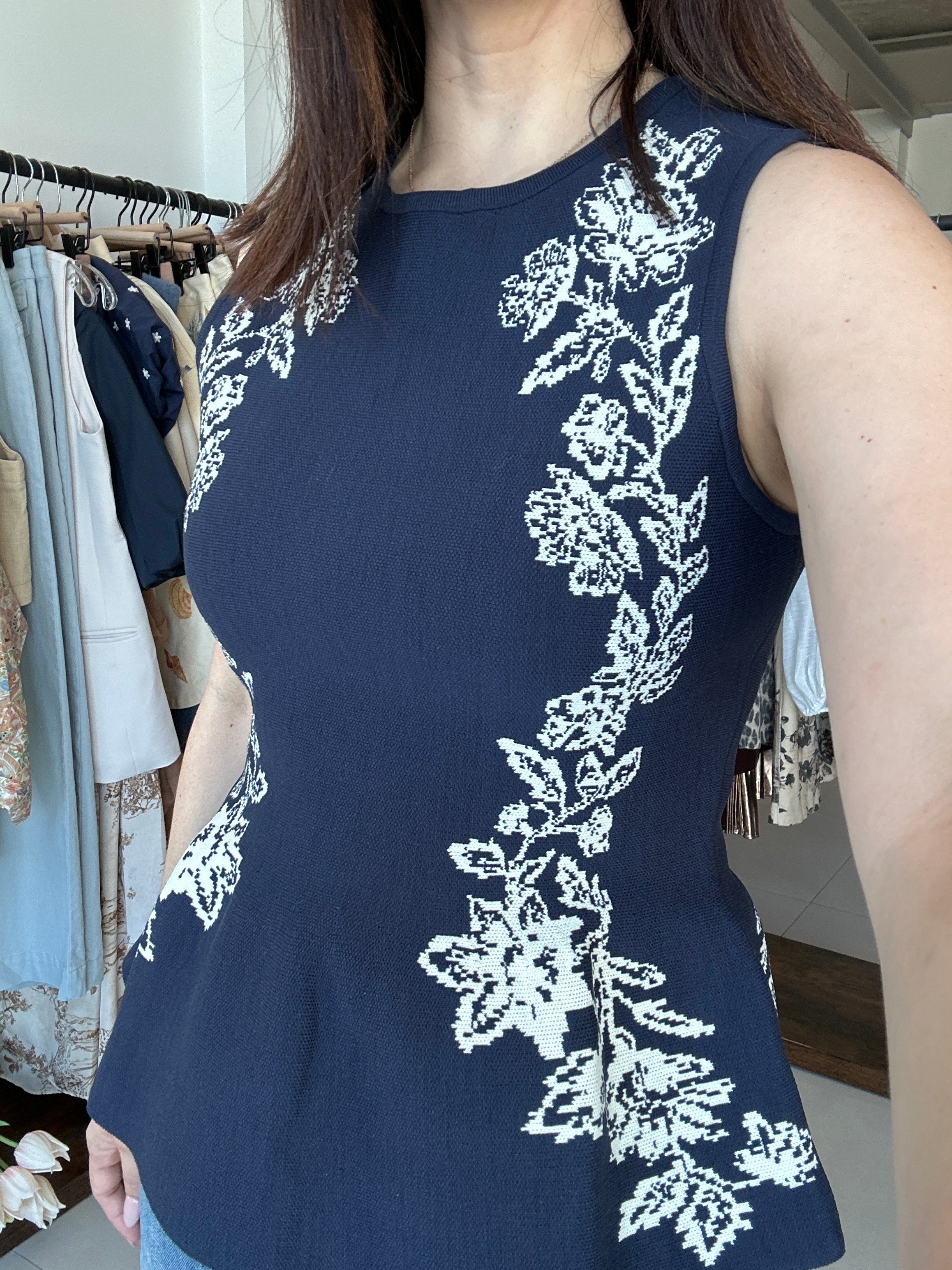 Peplum Flower Top