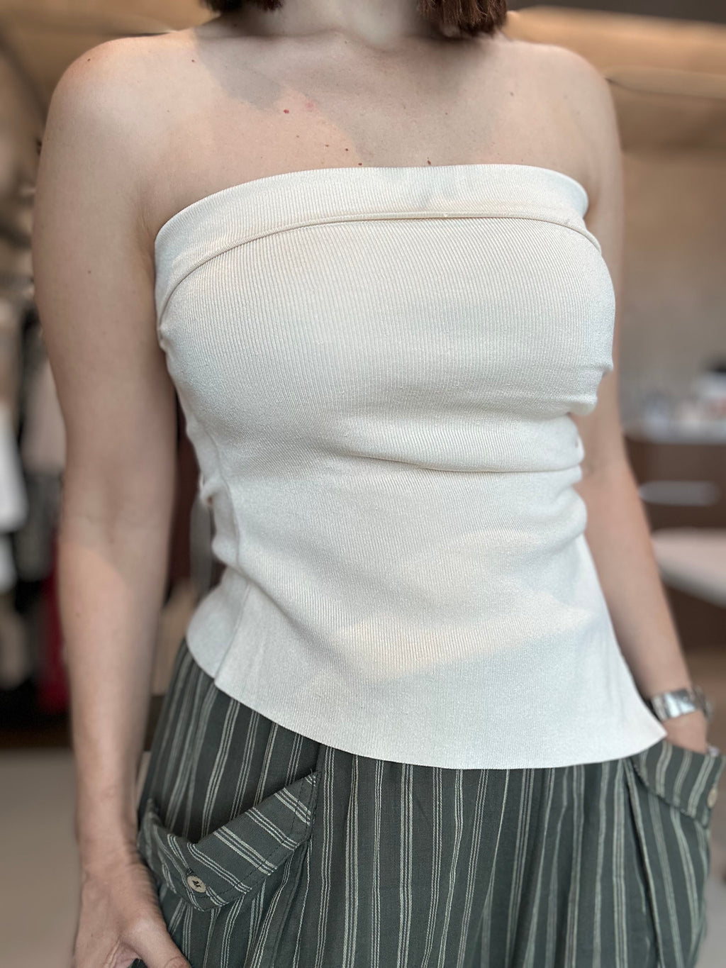 Straplass Stretch Top