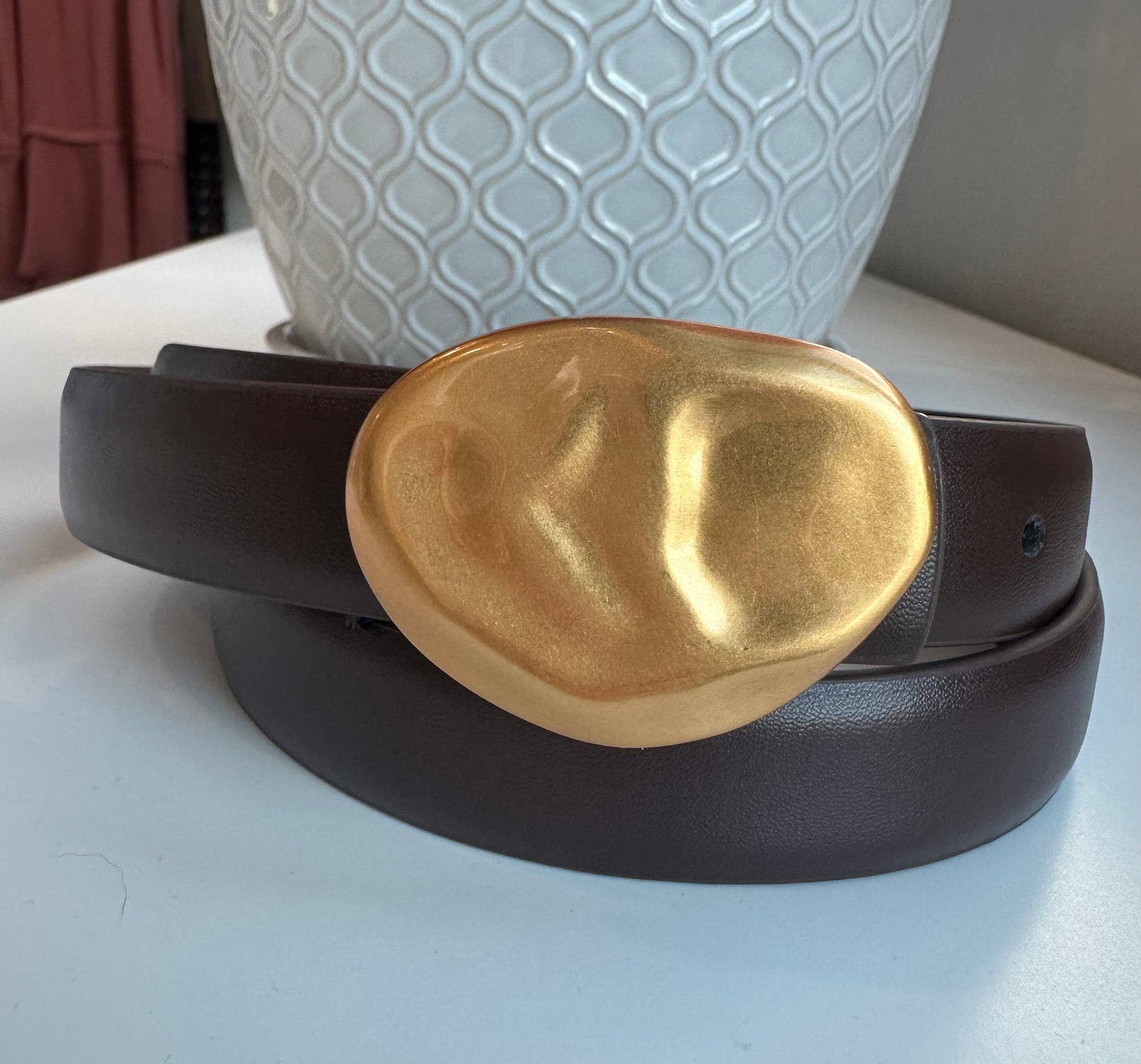 Dark Brown Genuine Leather Belt