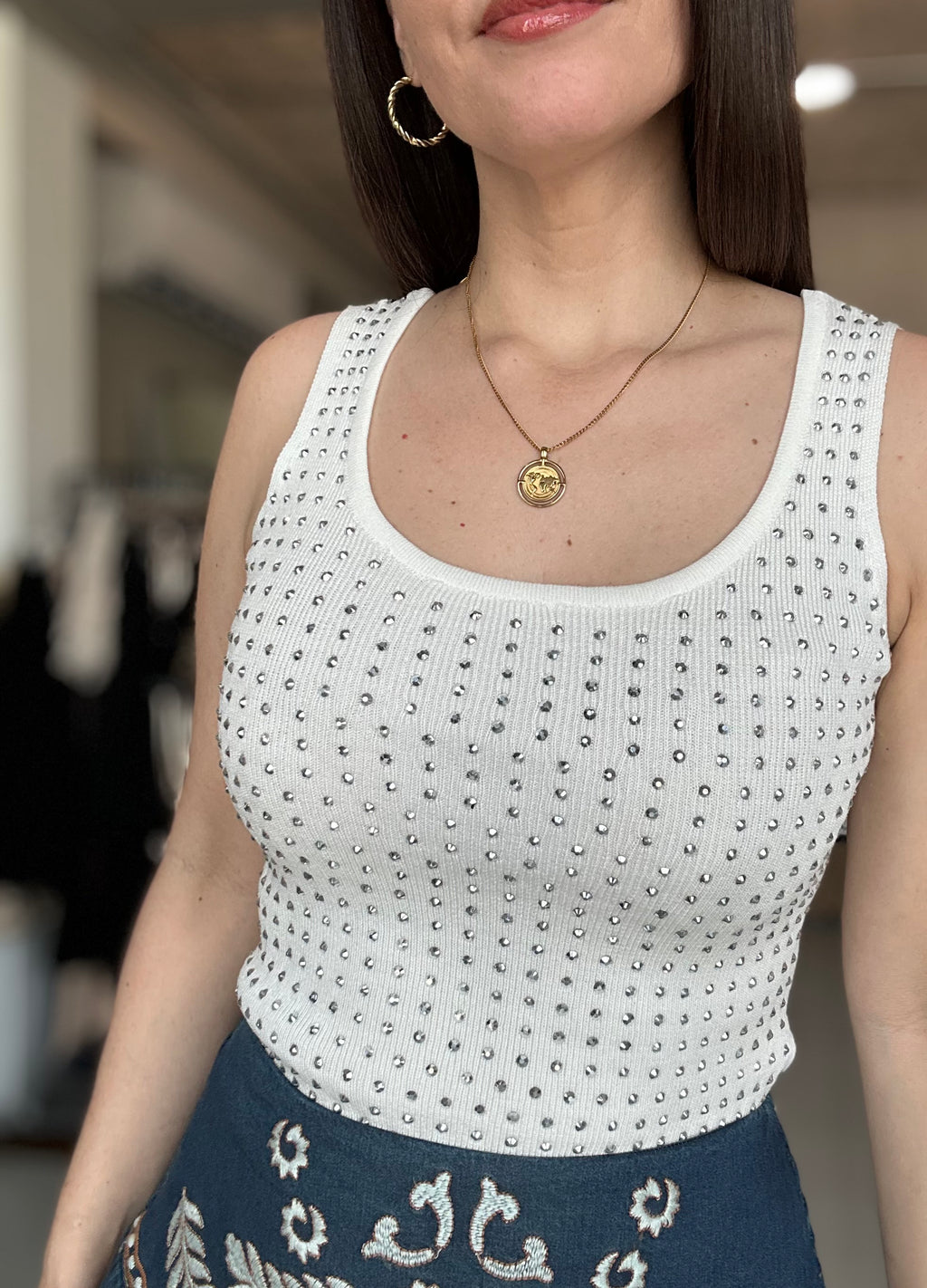 Rhinestone Tank Top