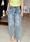 Embroidered Barrel Pant (Denim)