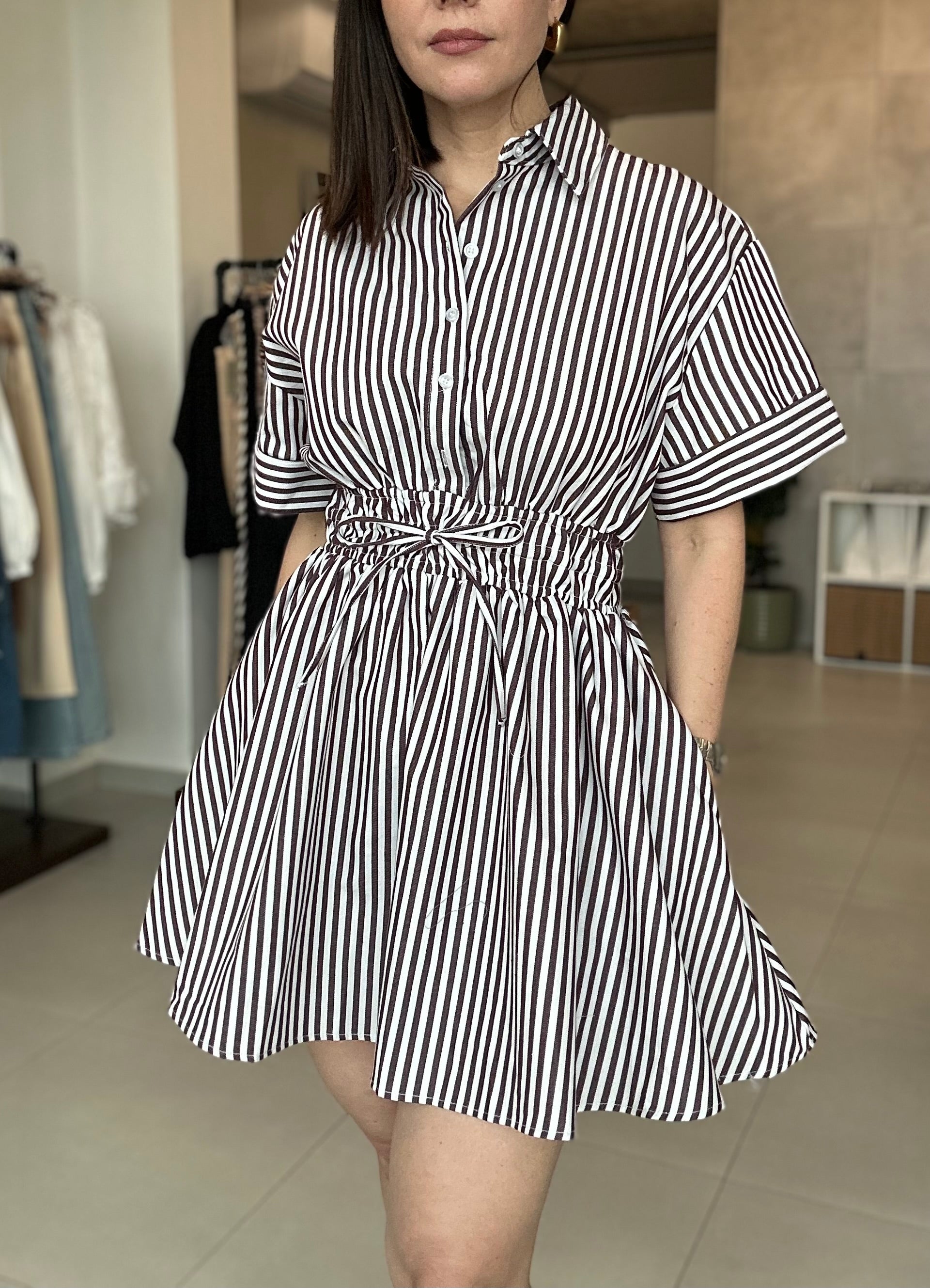 Striped Short Dress