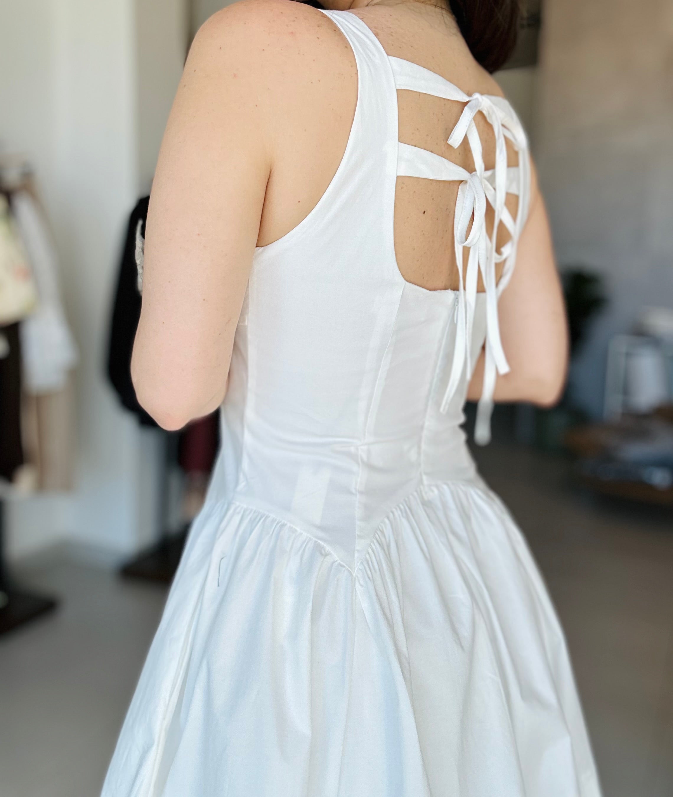 Sleeveless Back Tie Dress