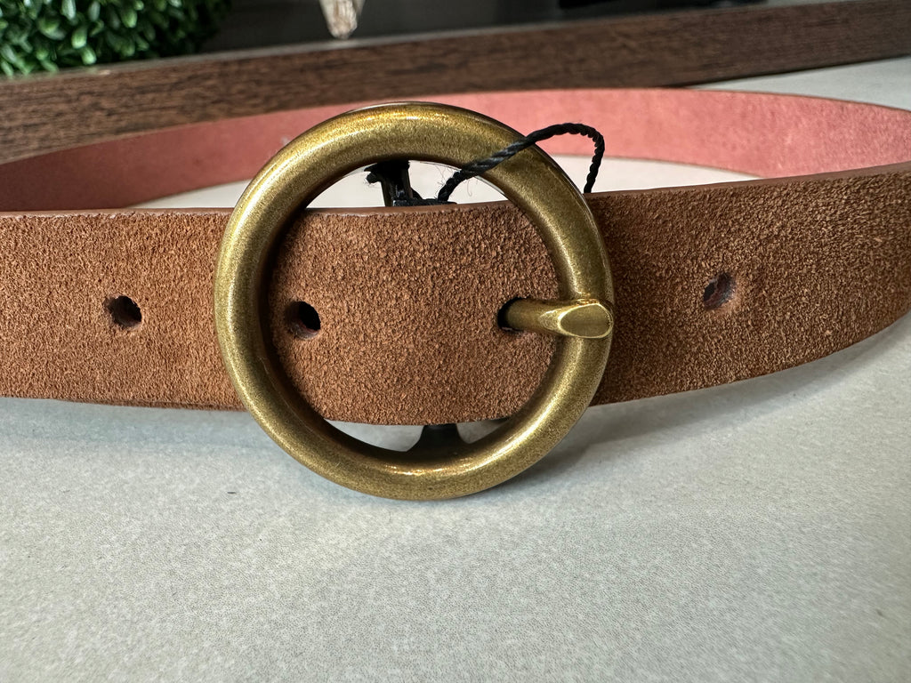 Choco Suede Belt (Genuine Leather)
