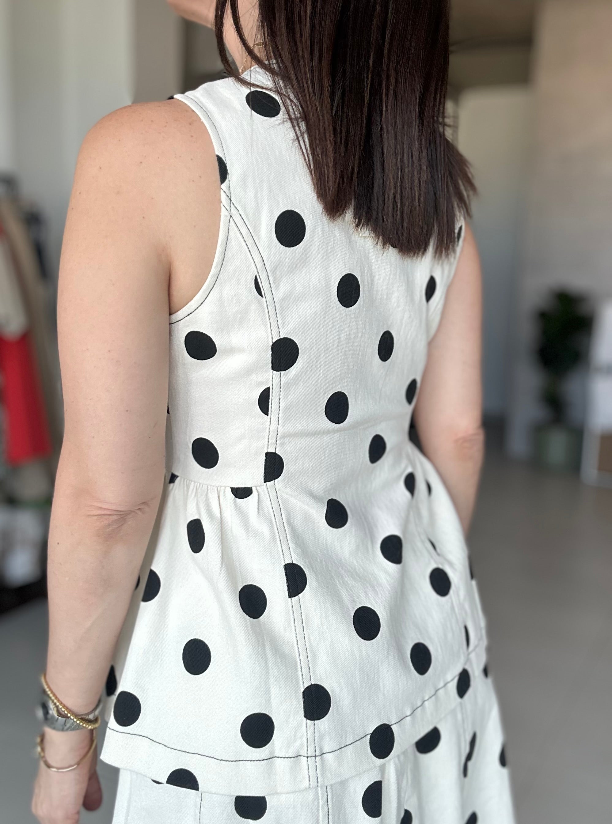 Peplum Polka Dot Top