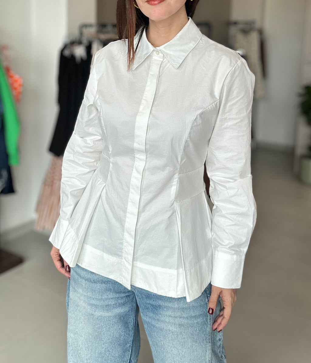 Peplum Button Down Shirt