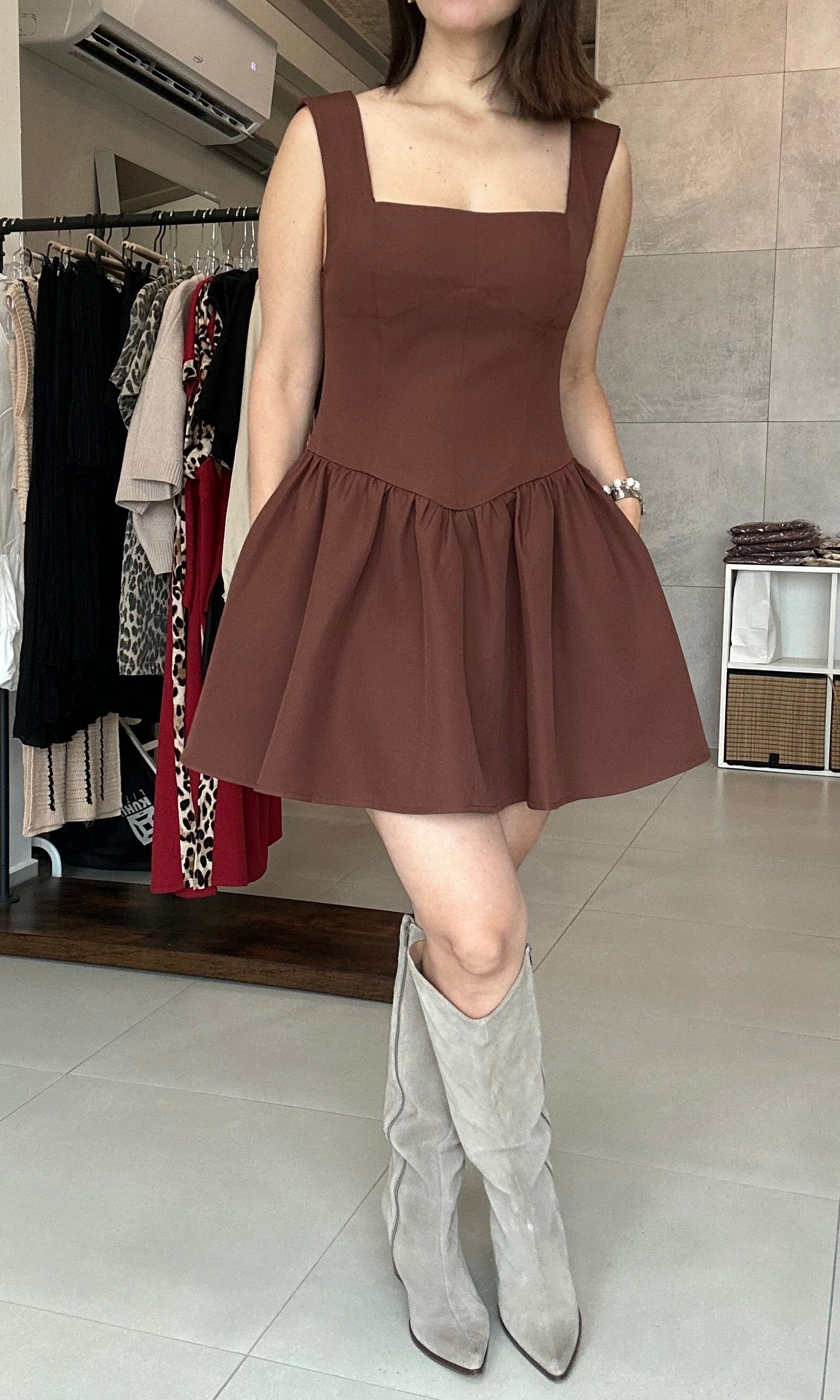 Choco Brown Dress/Romper