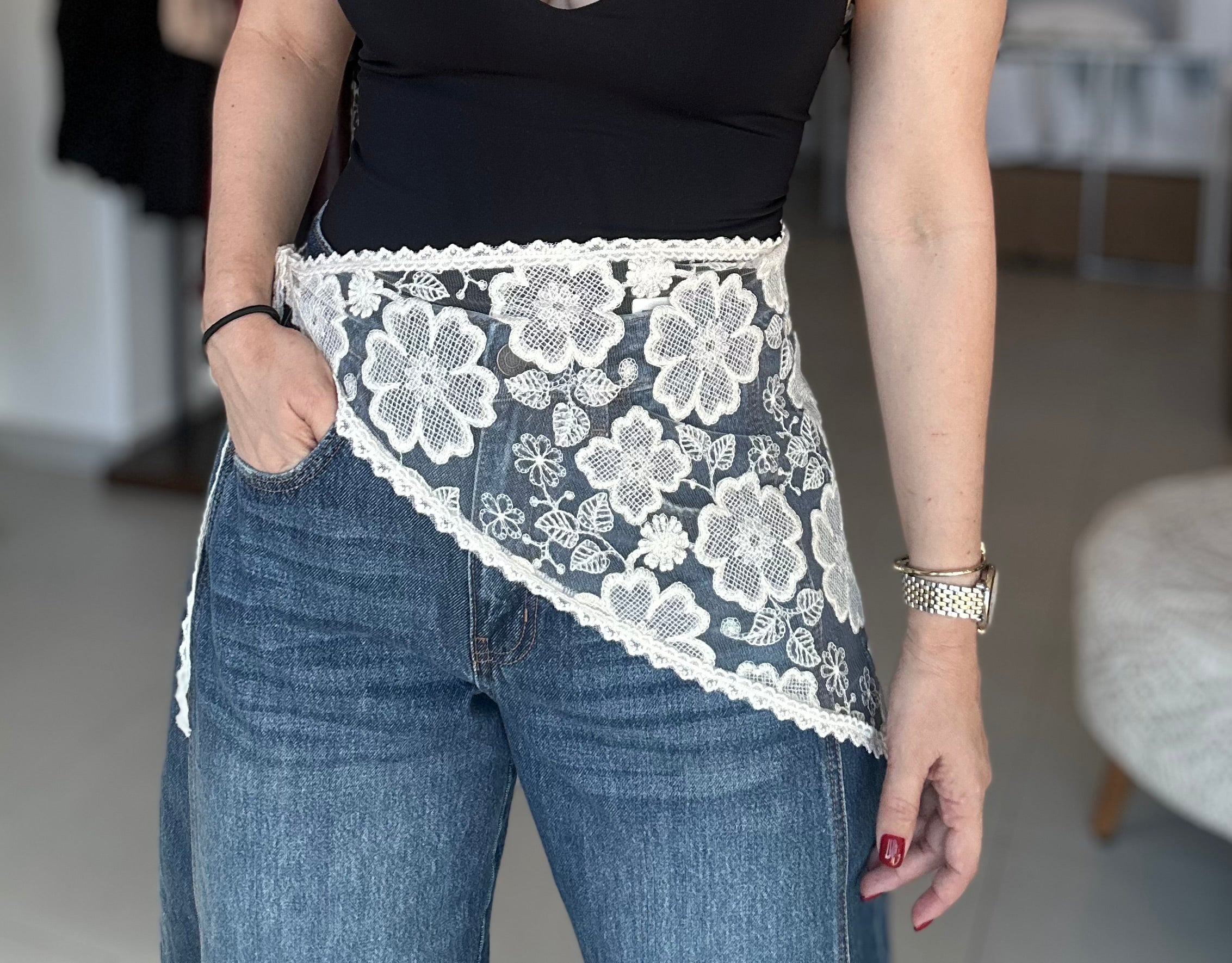 Embroidered Wrap Scarf