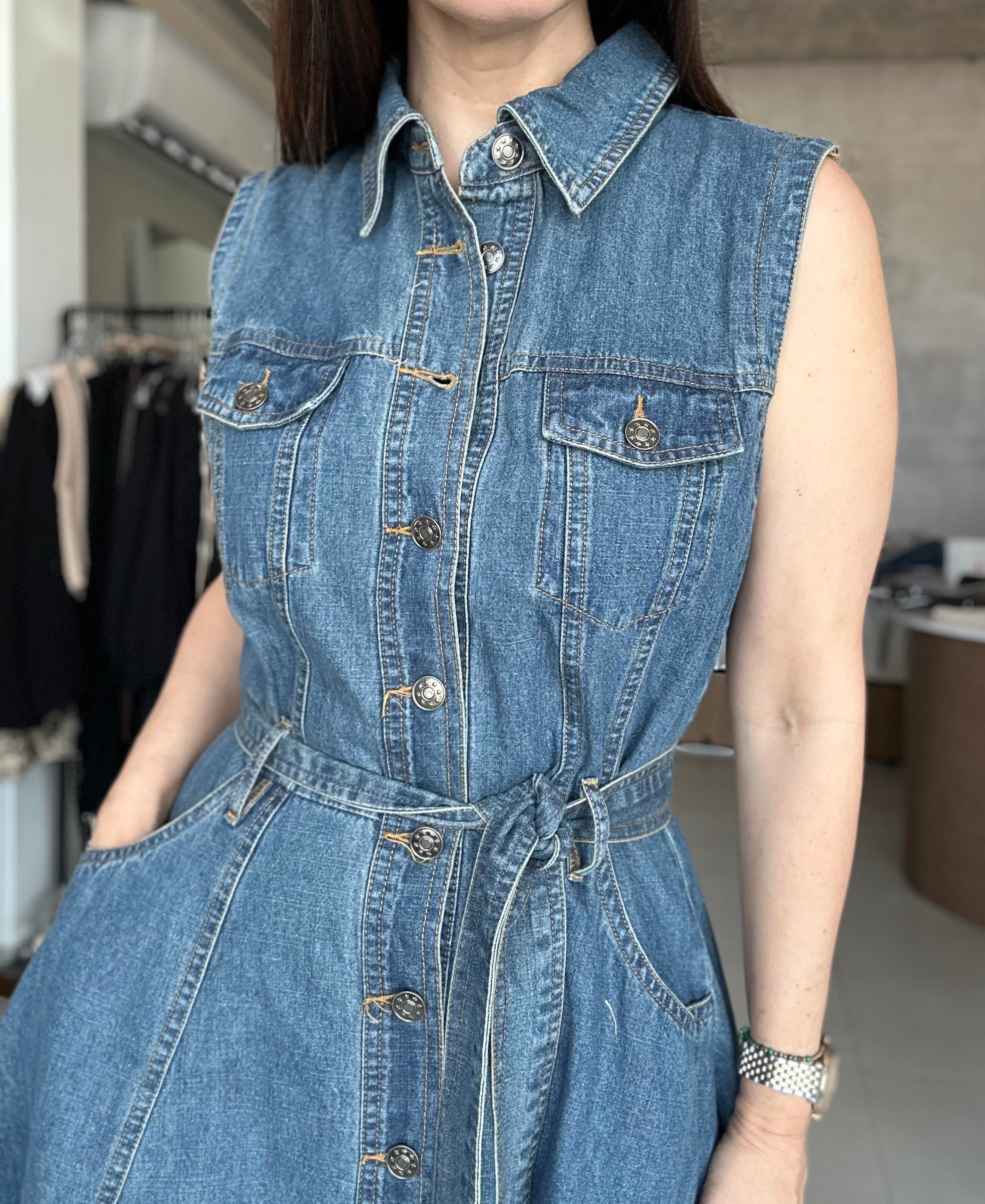 High Low Denim Dress