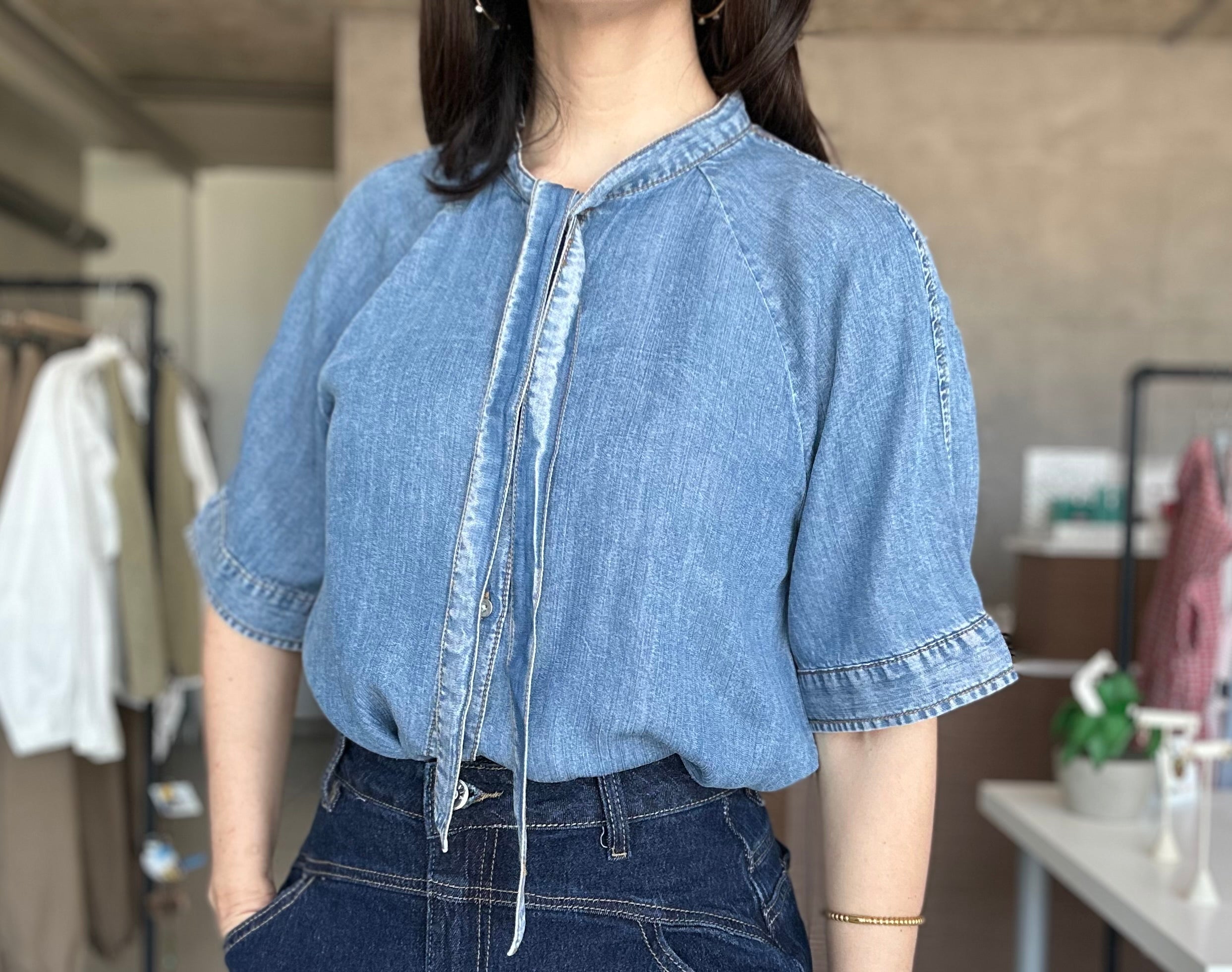 Flowy Denim Top