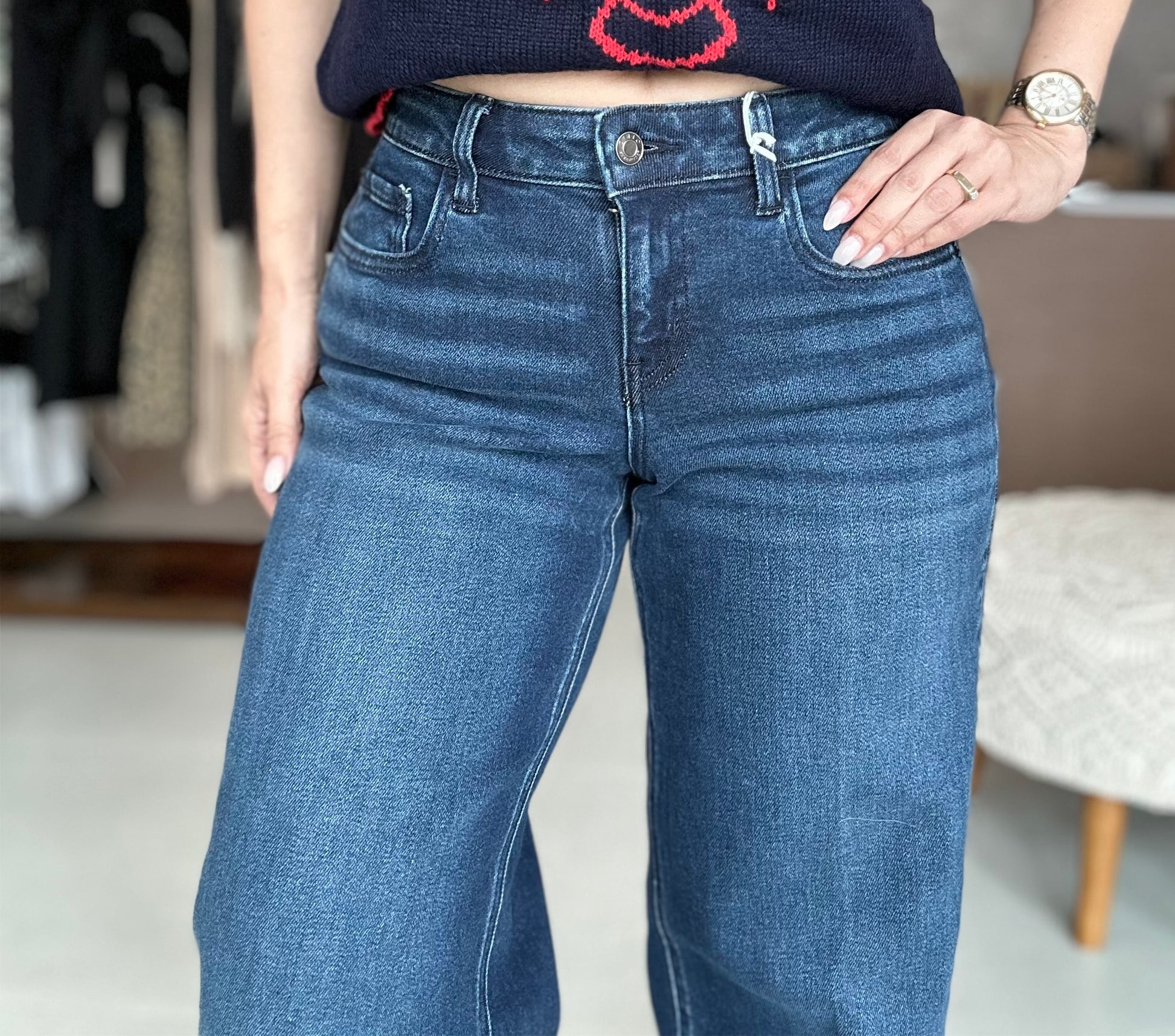 Wide Leg Dark Denim