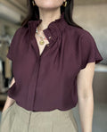High Neck Burgundy Top