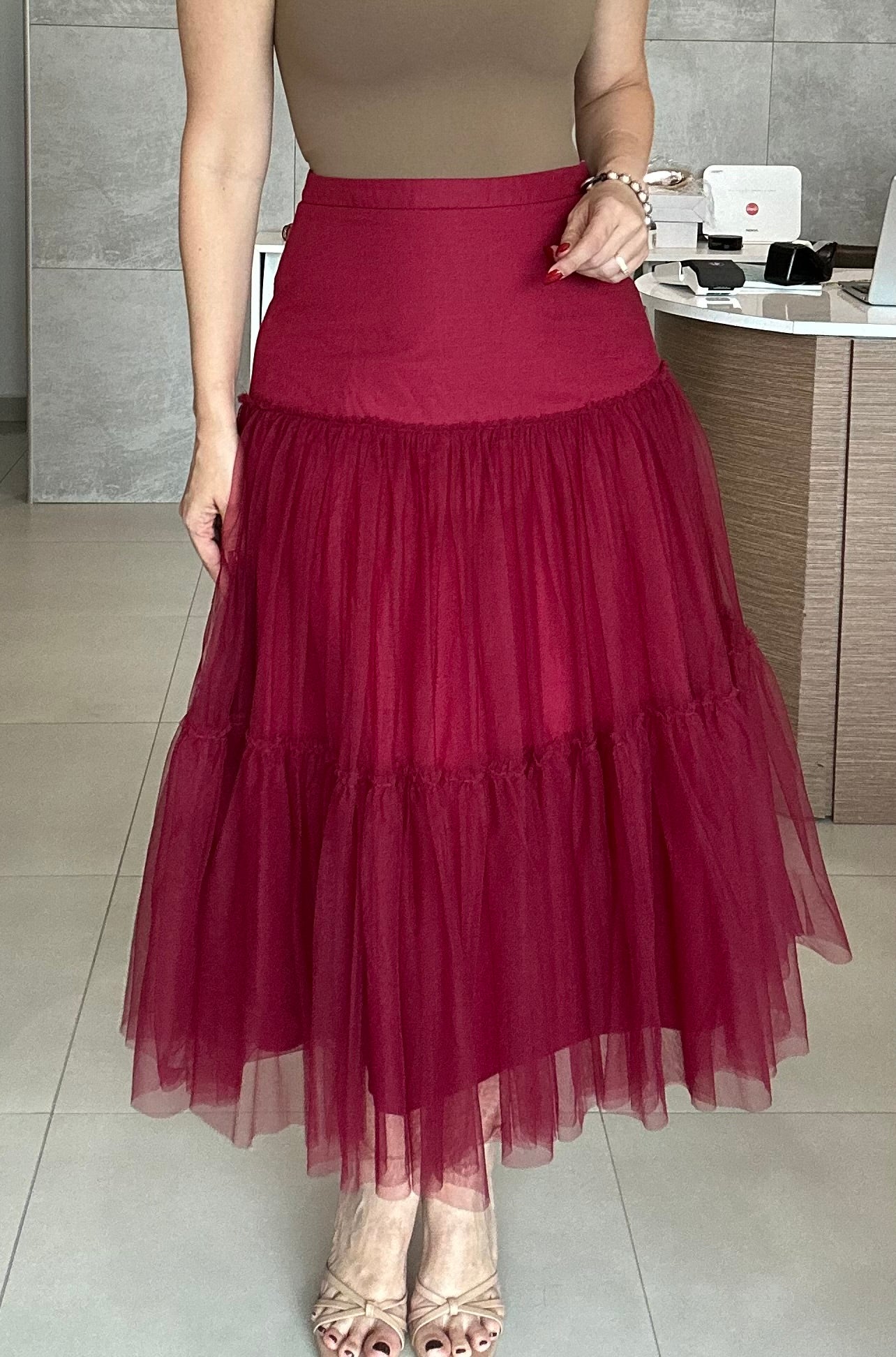 Tulle Midi Skirt