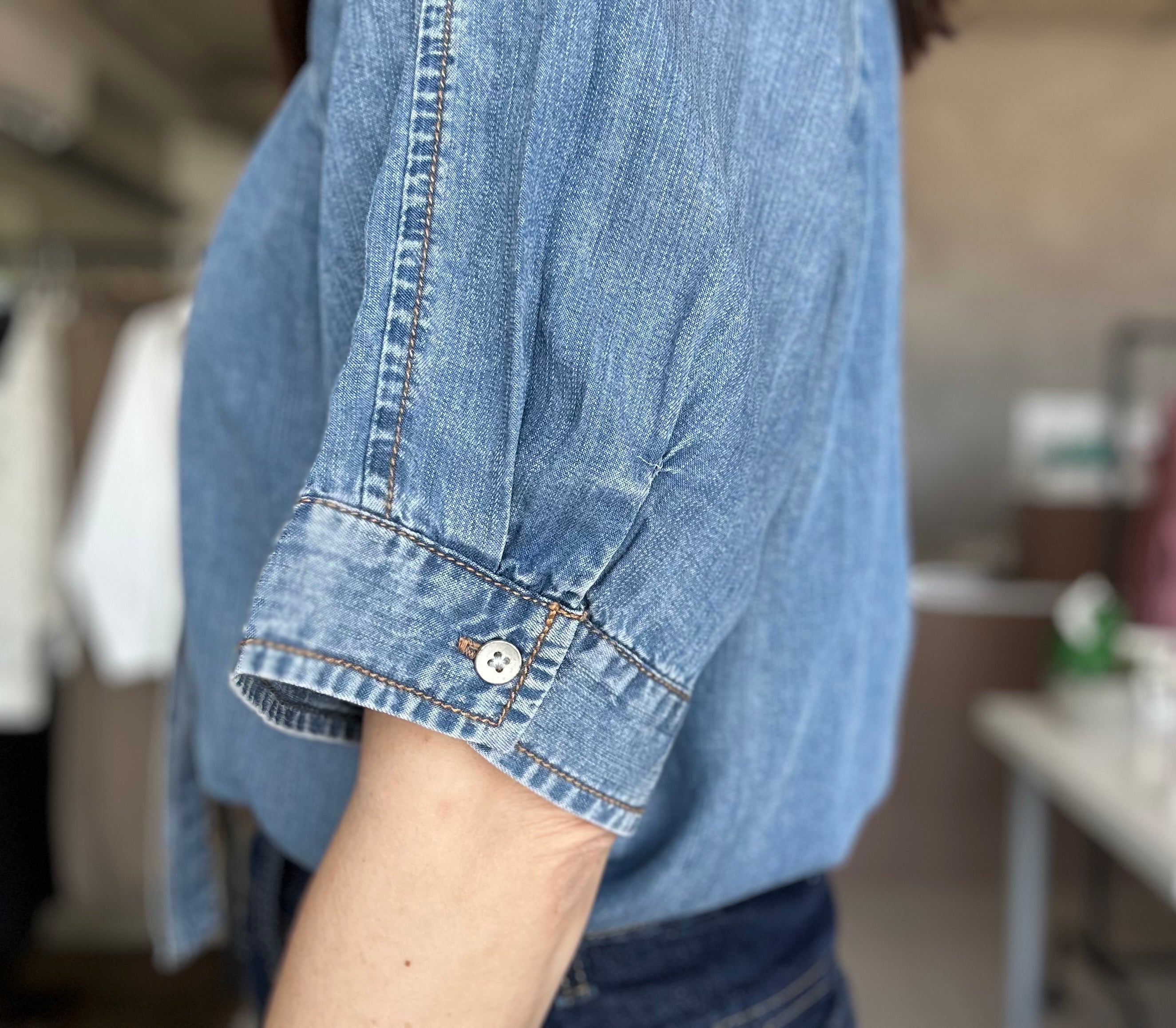 Flowy Denim Top
