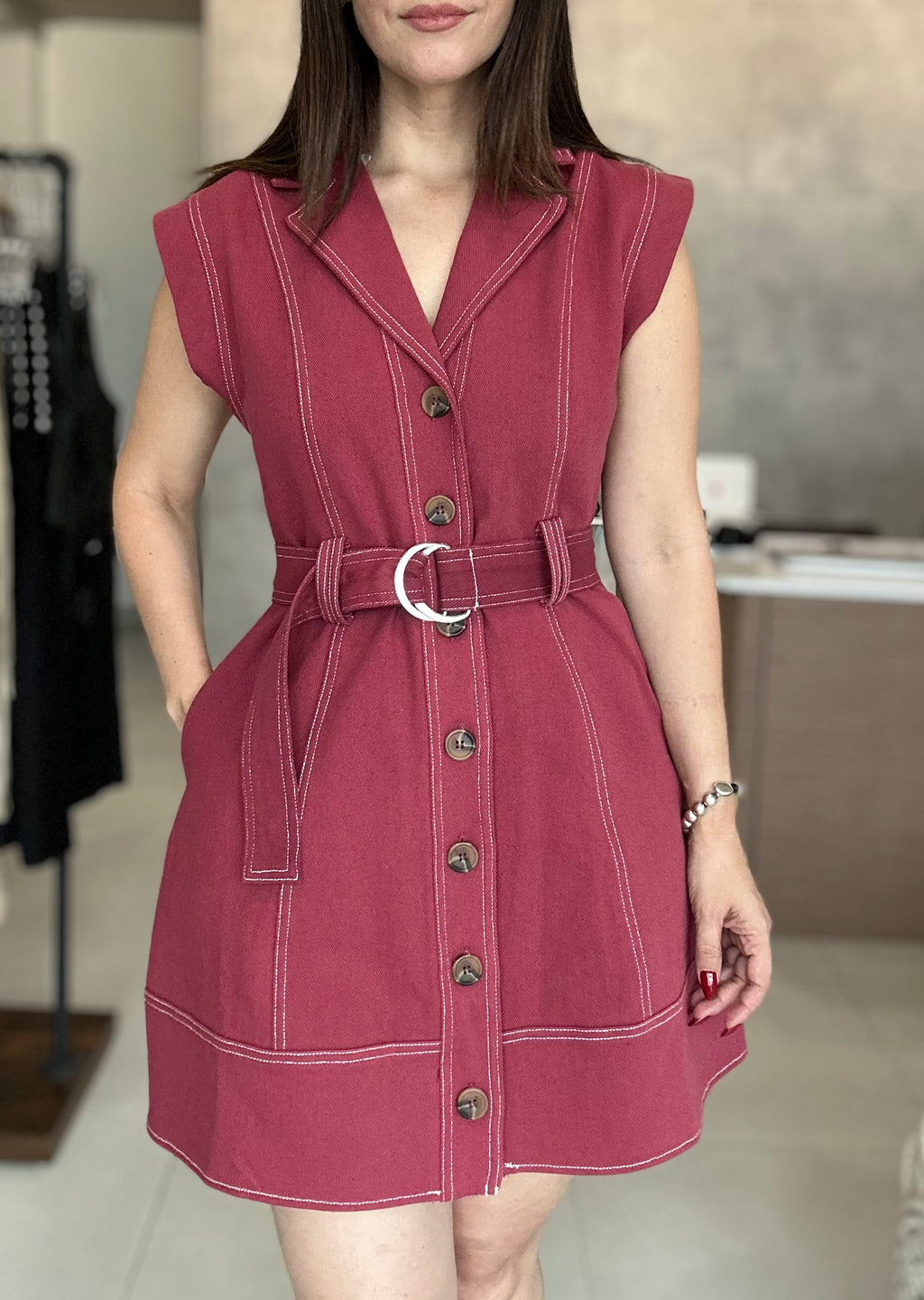 Faded Burgundy Dress