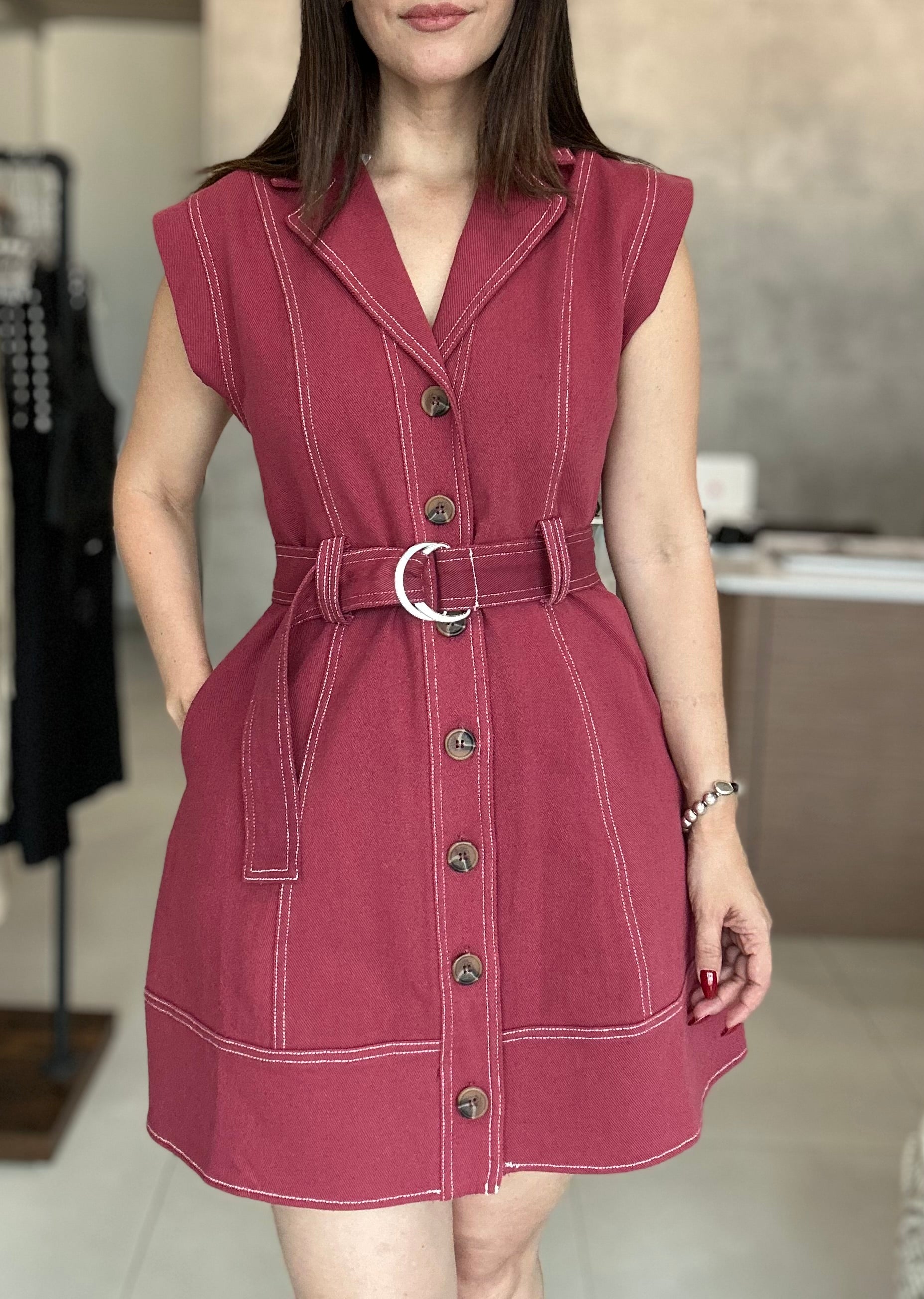Faded Burgundy Dress