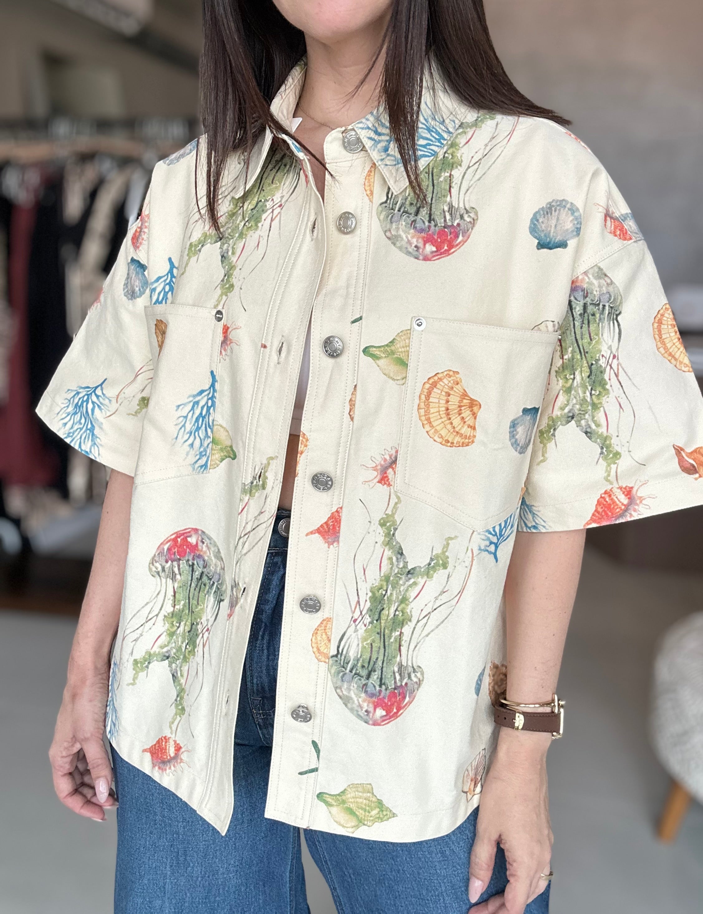 Watercolor Oversized Top