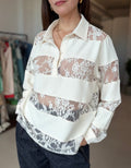 Cream Lace Polo