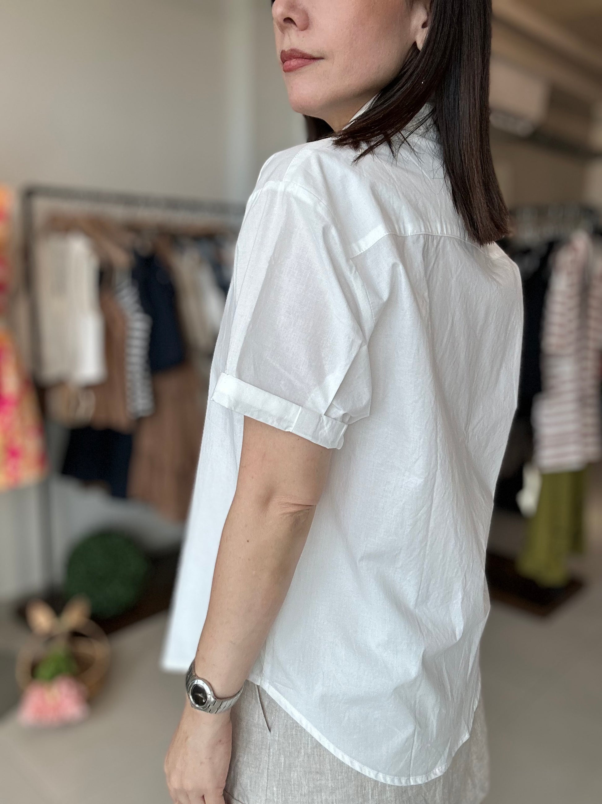 Relaxed Short Sleeve Button-Up Shirt