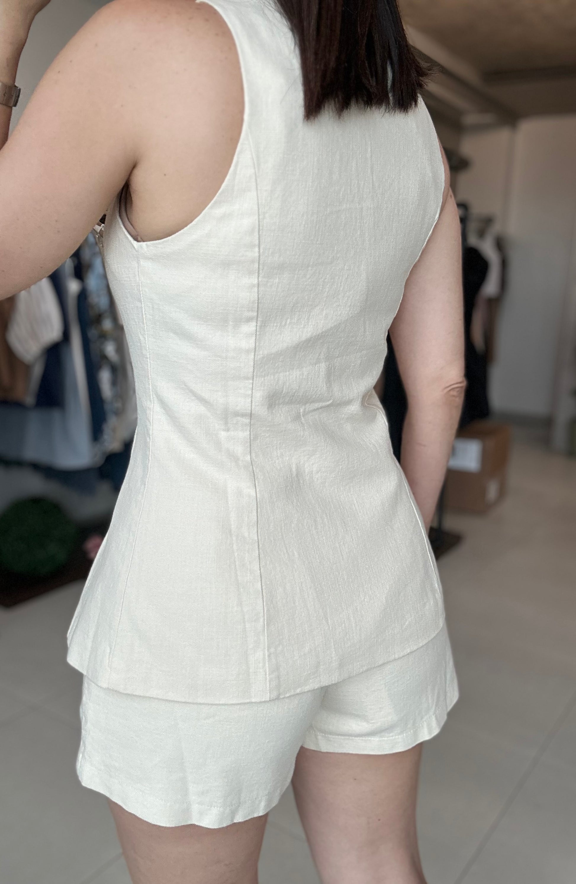 Asymmetric Vest and Shorts Set