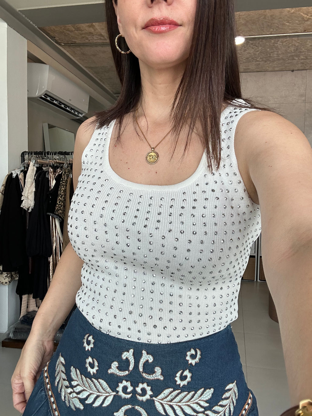Rhinestone Tank Top