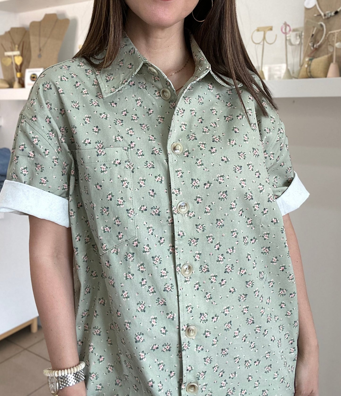 Print Sage Romper