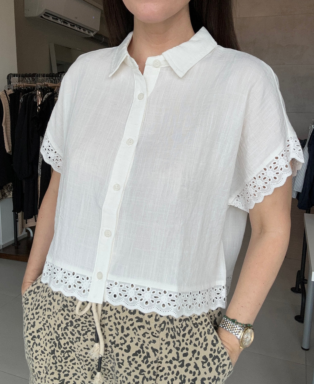 Dolman Eyelet Blouse