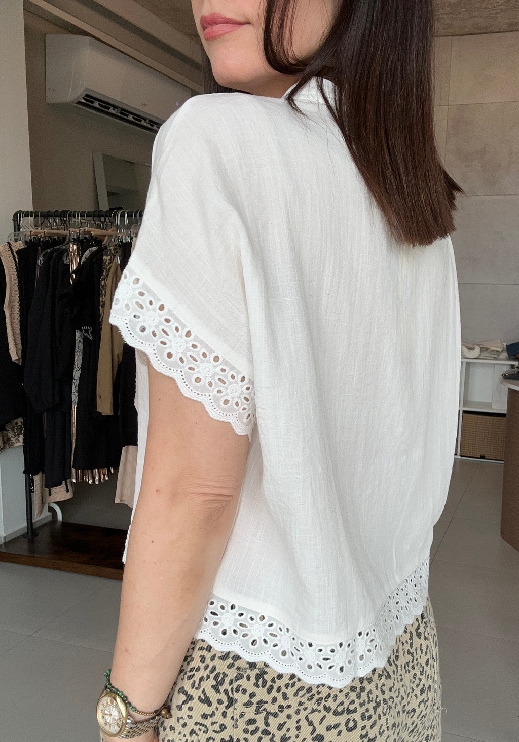 Dolman Eyelet Blouse