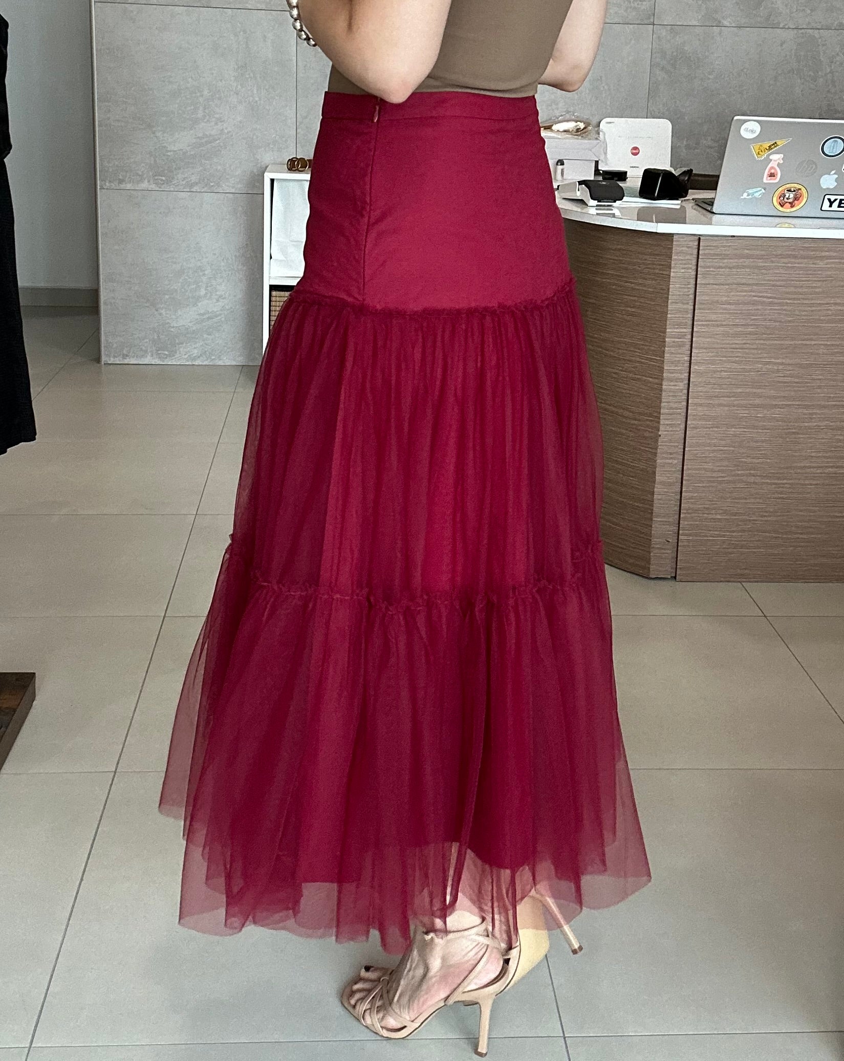 Tulle Midi Skirt
