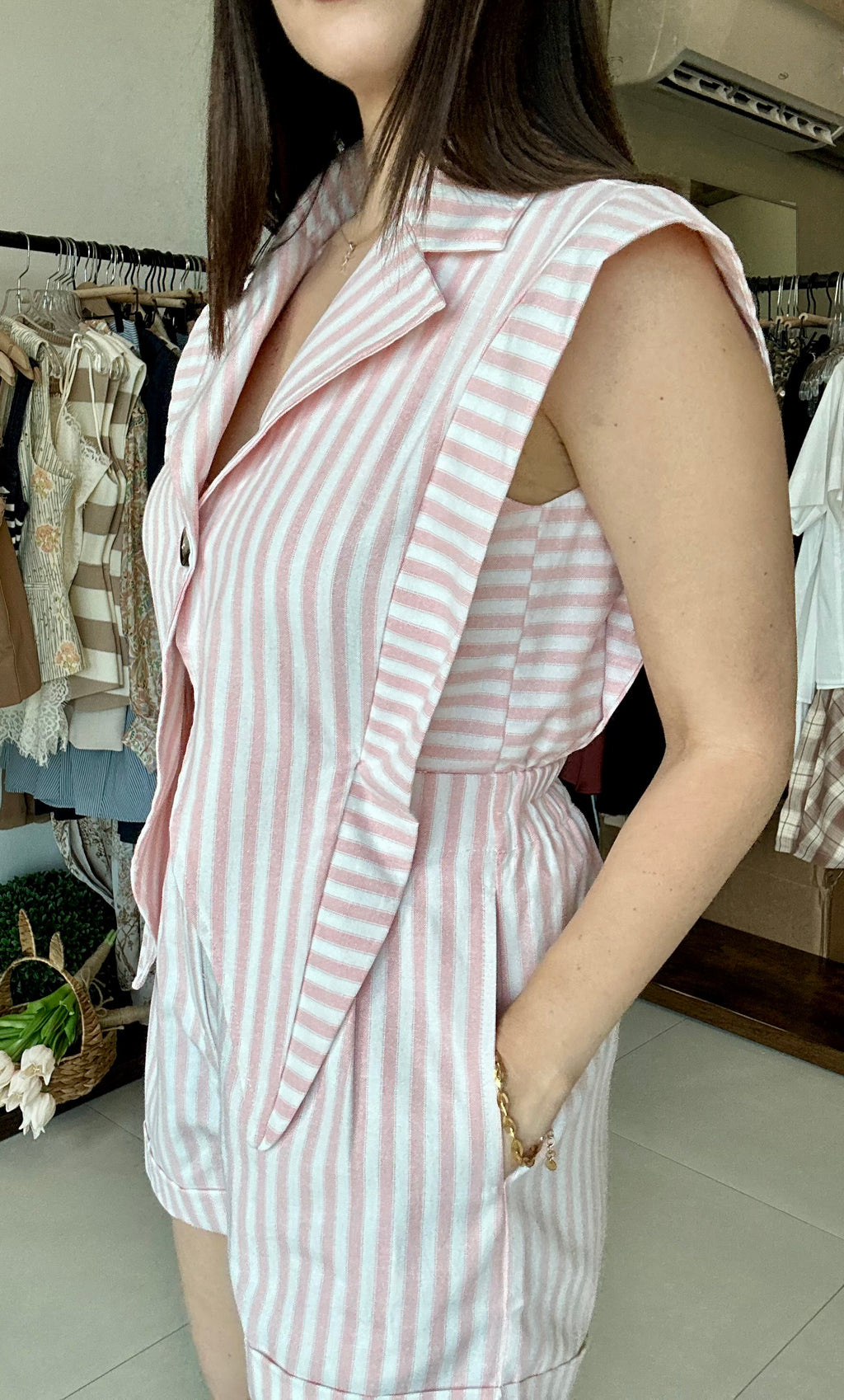 Pink Blazer Romper