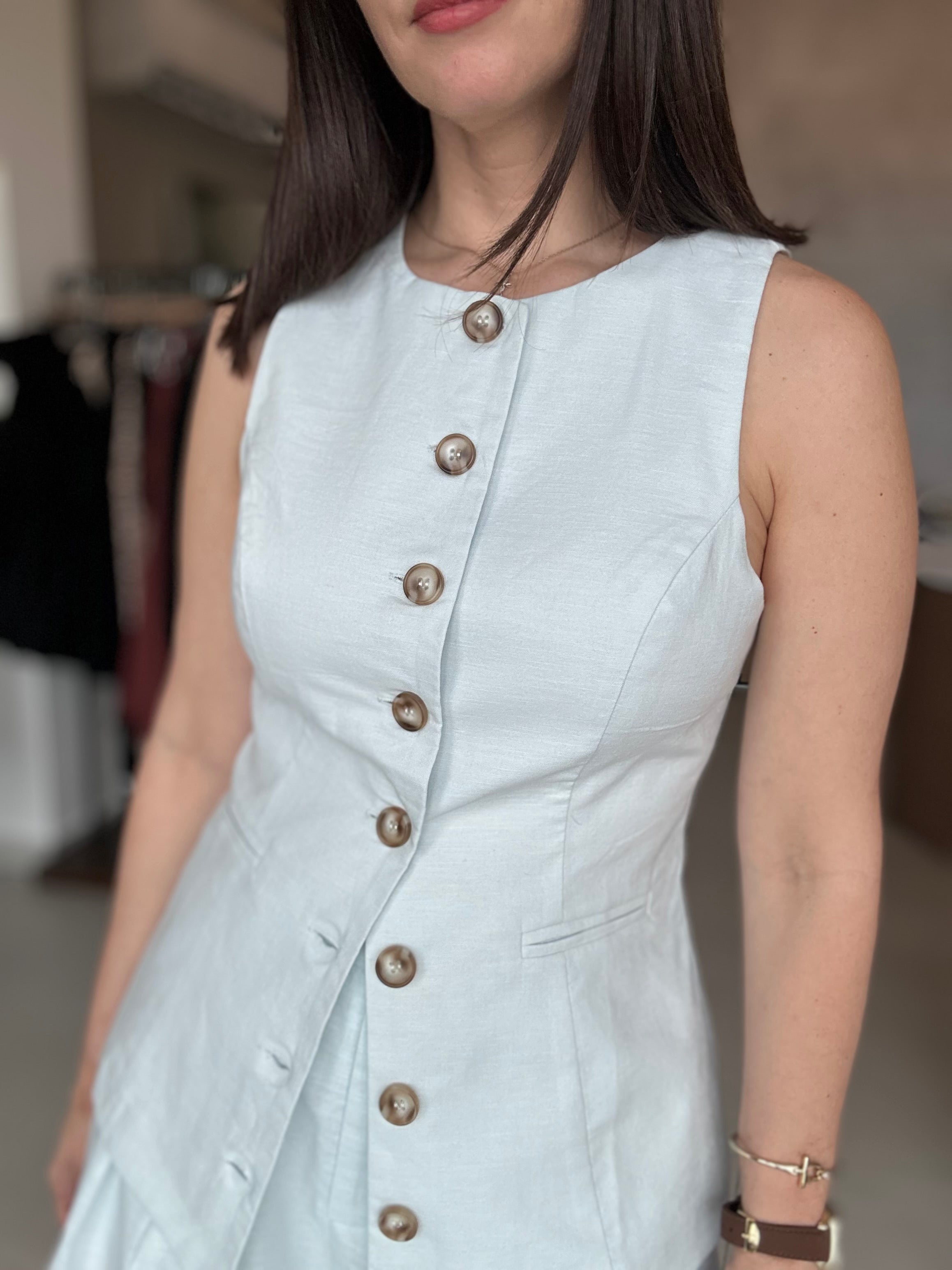 Power Blue Vest+Short Set