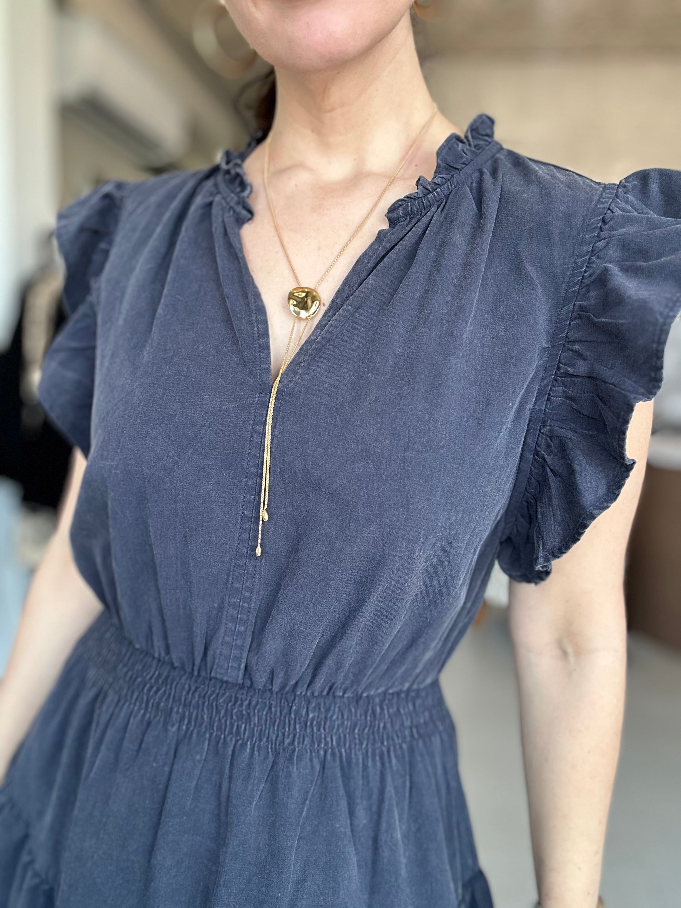 Smocking Waist Short Dress