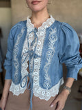 Lace Denim Blouse