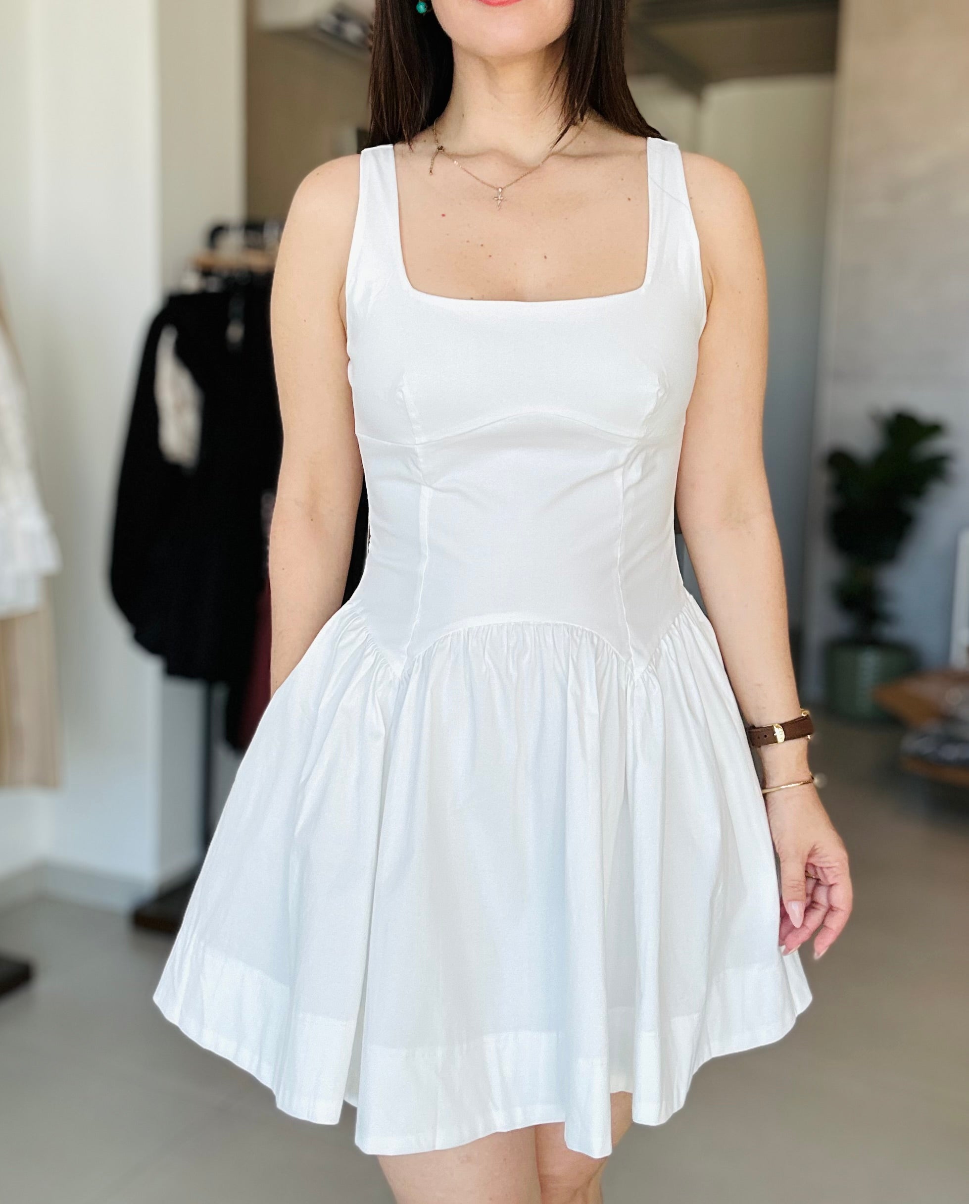 Sleeveless Back Tie Dress