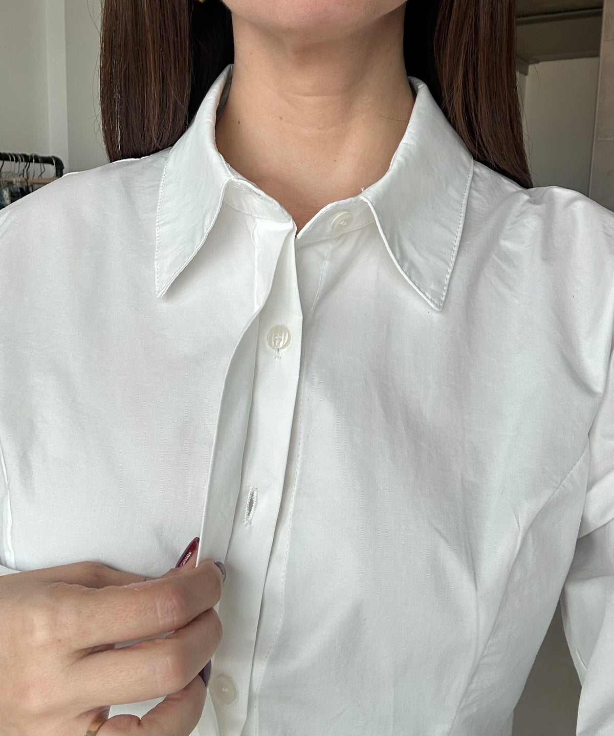 Peplum Button Down Shirt