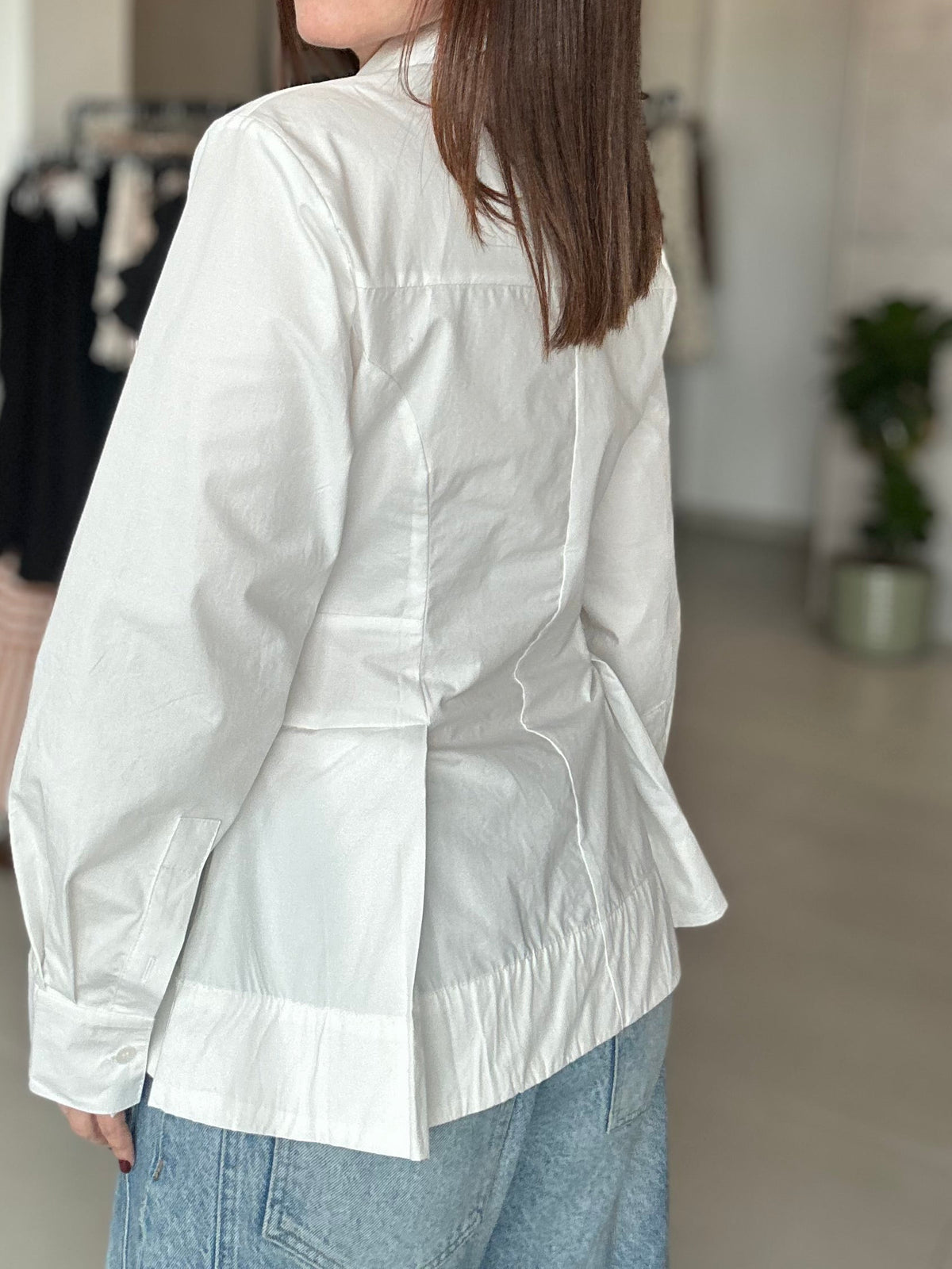 Peplum Button Down Shirt