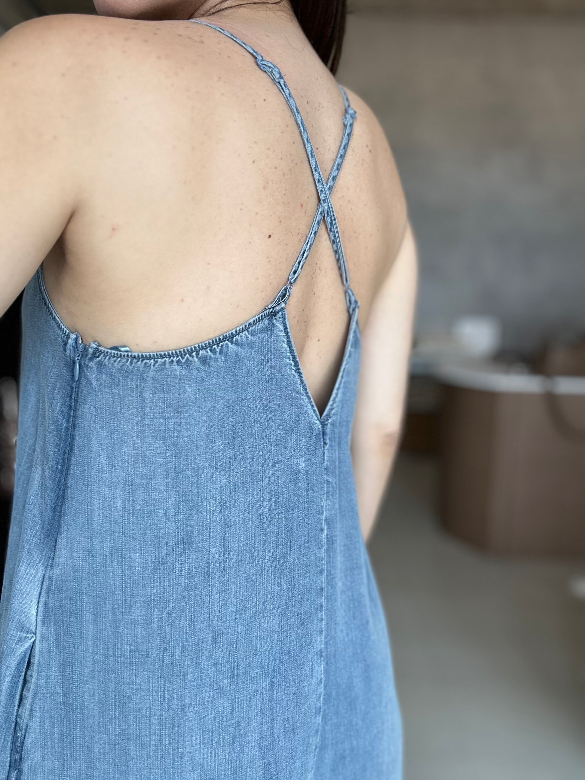 Flowy Denim Jumpsuit