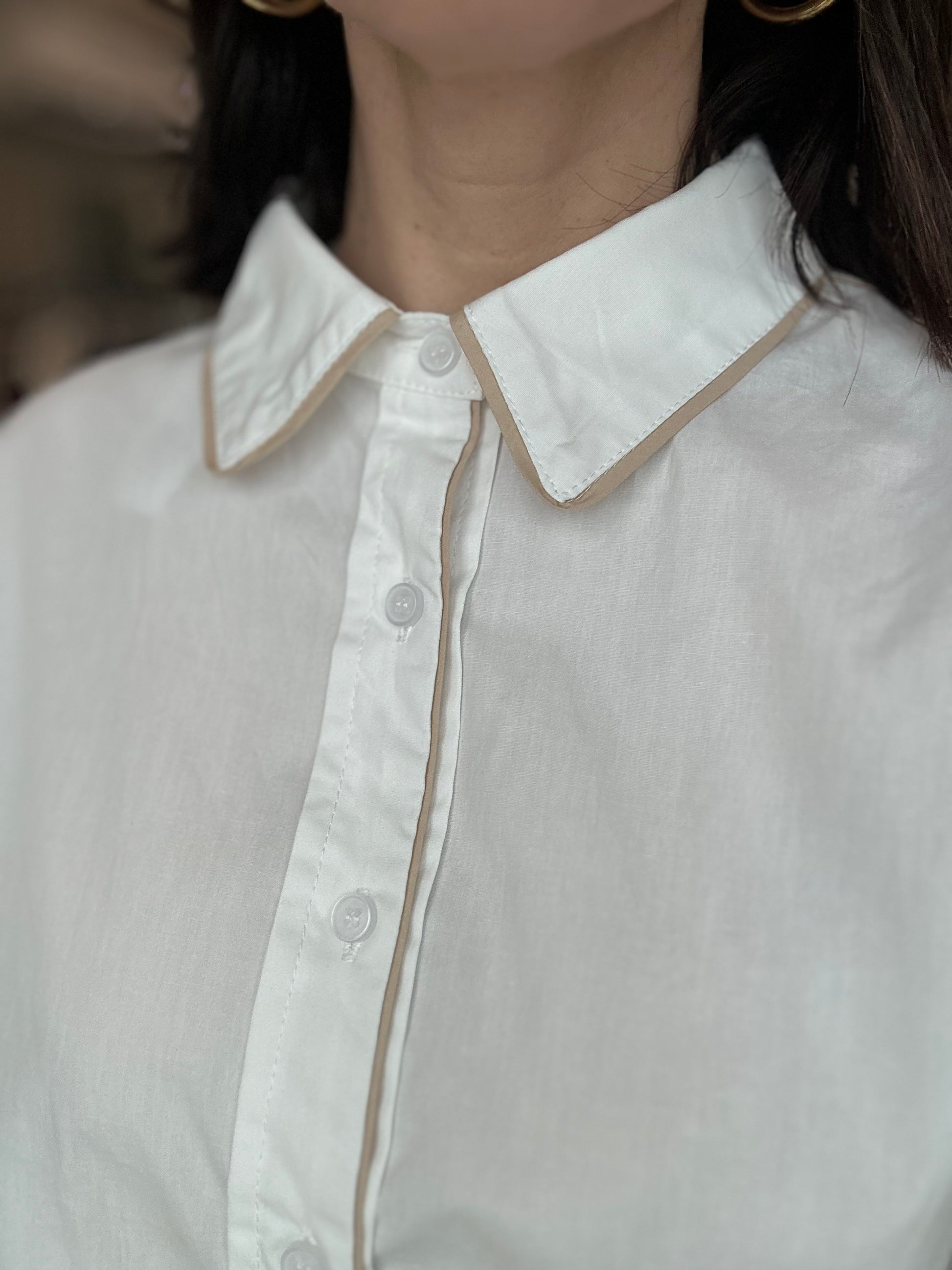 Latte Trim Blouse