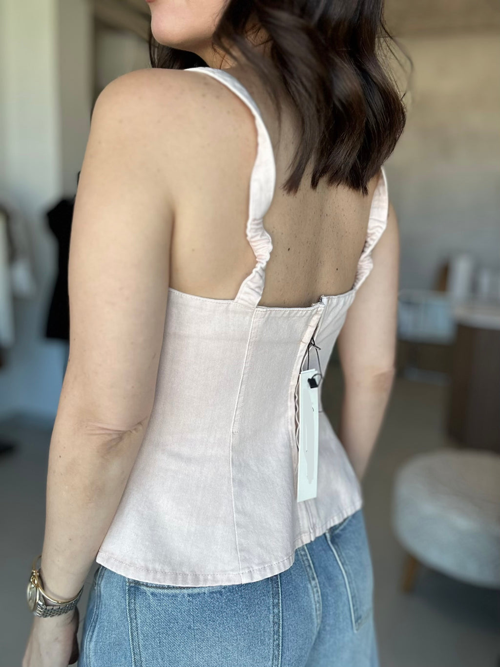 Rose Denim Top