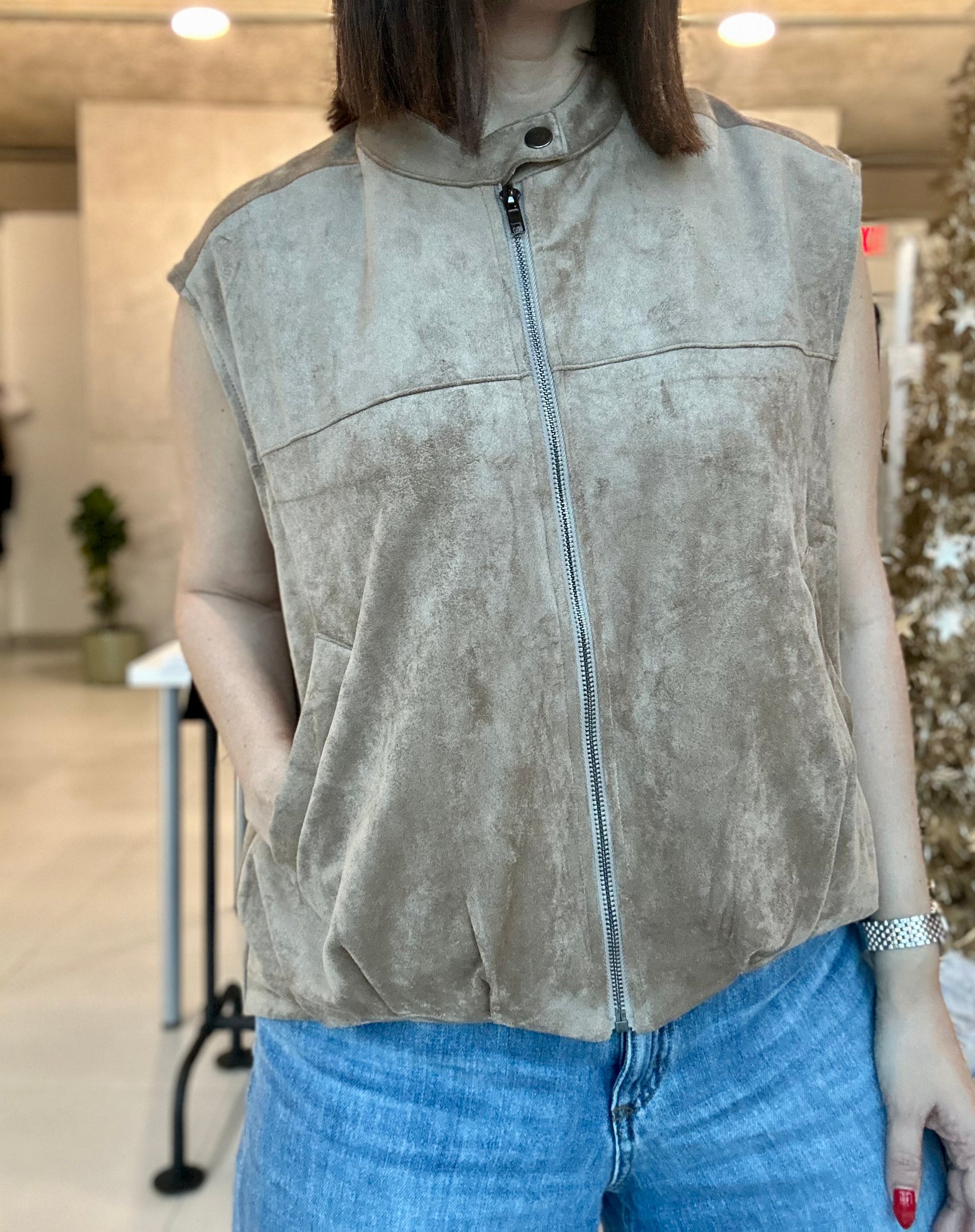 Faux Suede Vest