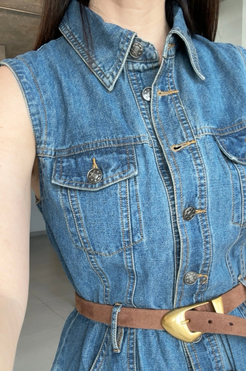 High Low Denim Dress