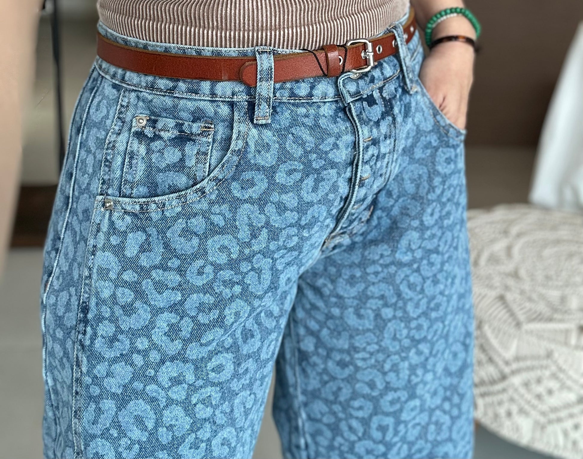 Blue Leopard Denin