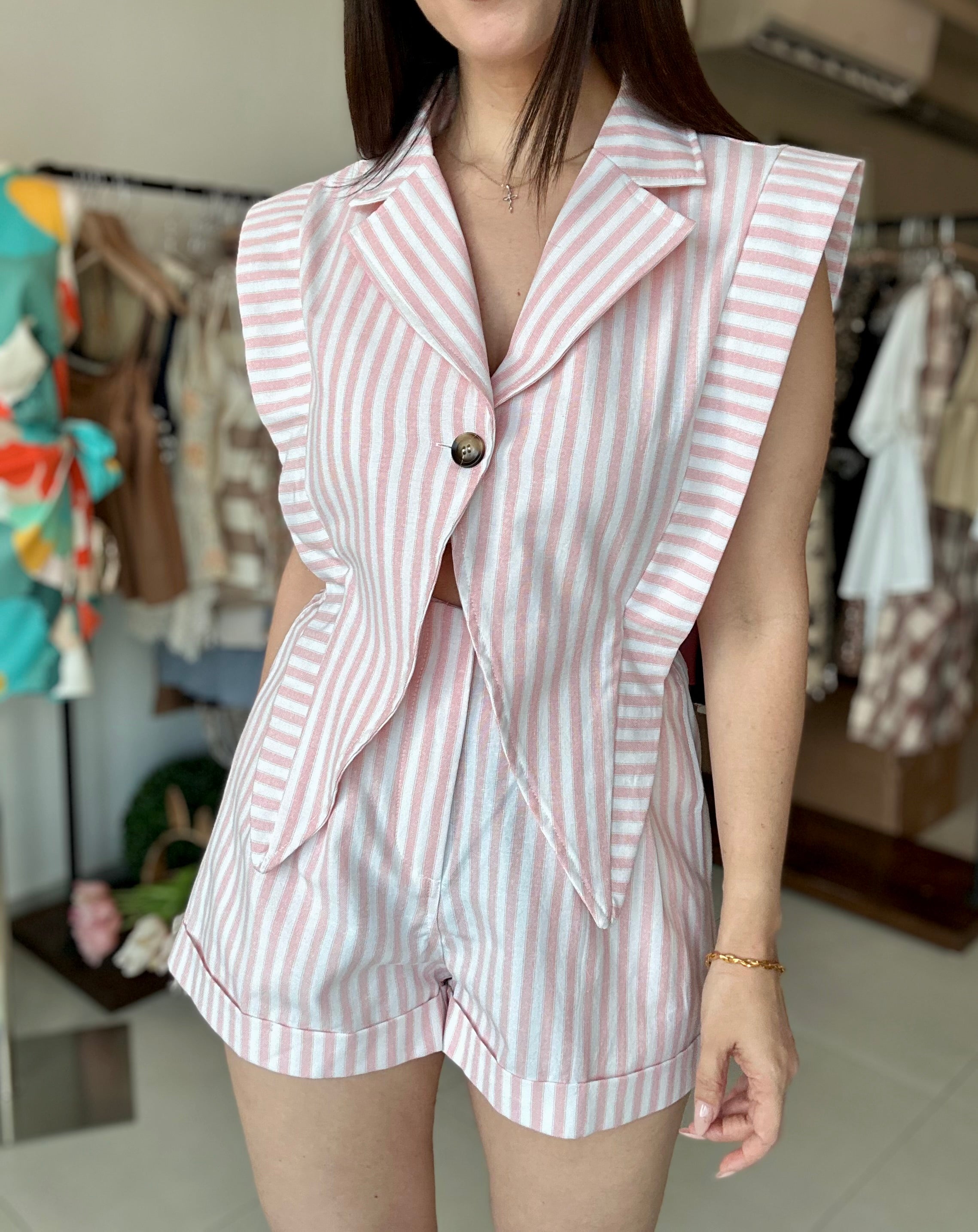 Pink Blazer Romper